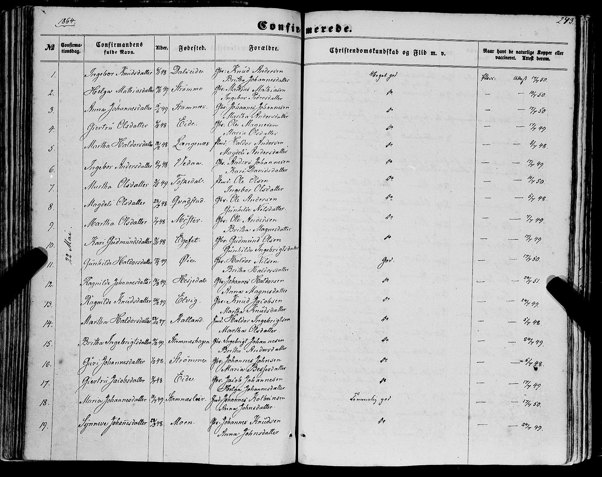 Haus sokneprestembete, AV/SAB-A-75601/H/Haa: Parish register (official) no. A 17, 1858-1870, p. 243