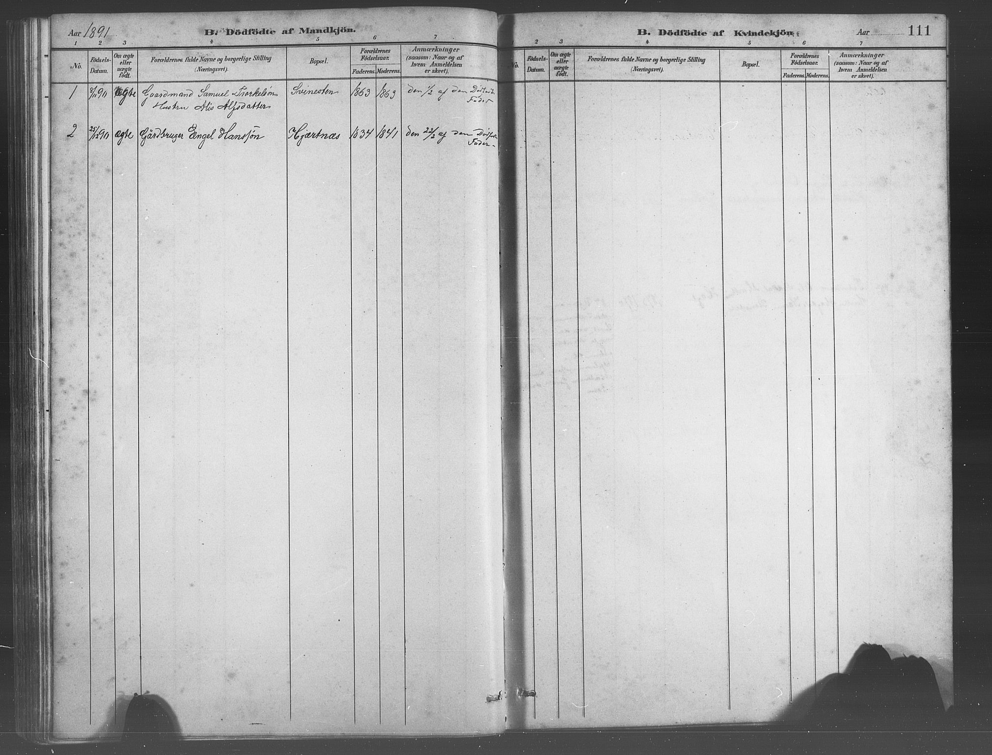 Fusa sokneprestembete, SAB/A-75401/H/Hab: Parish register (copy) no. C 2, 1886-1926, p. 111