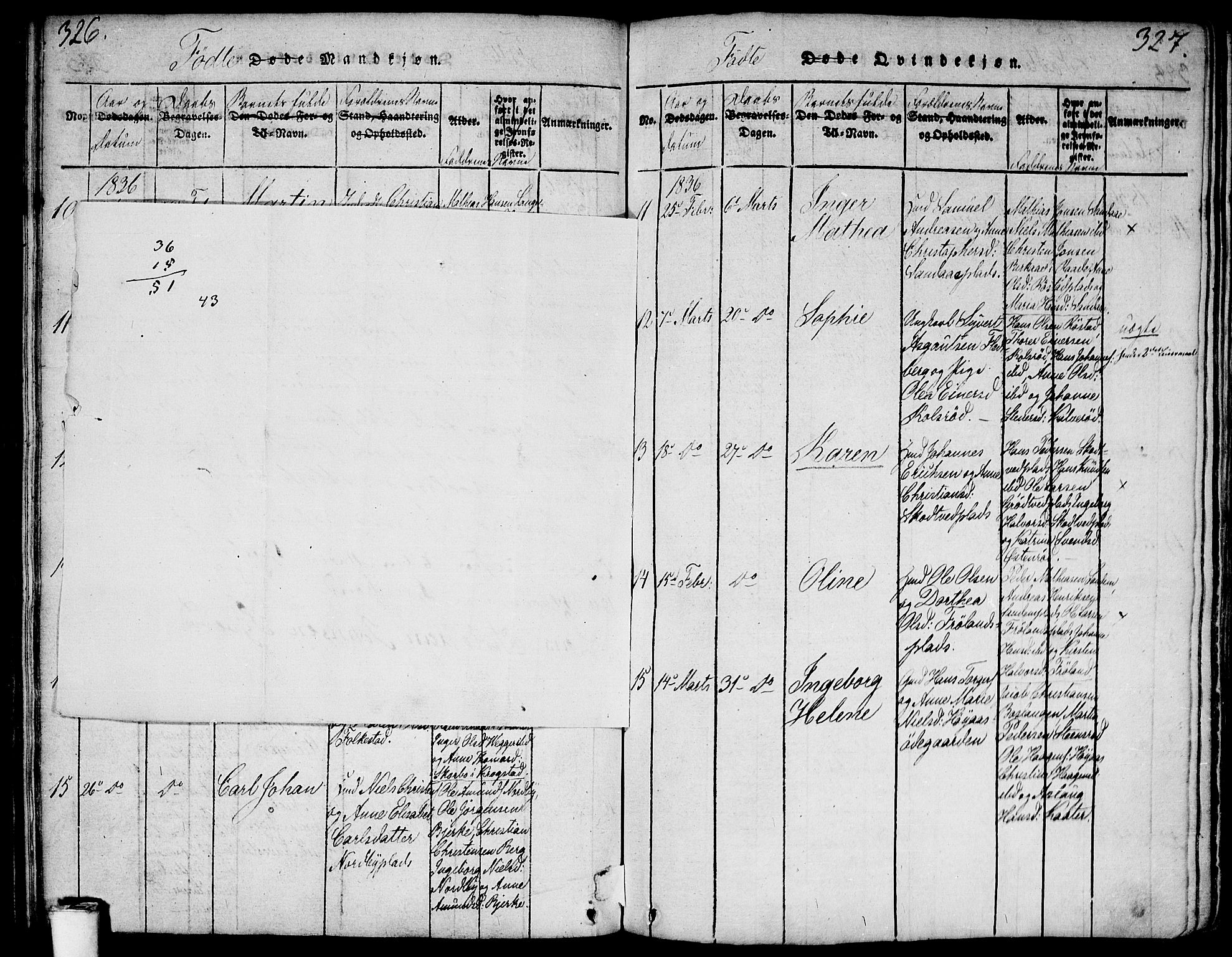 Våler prestekontor Kirkebøker, AV/SAO-A-11083/F/Fa/L0005: Parish register (official) no. I 5, 1815-1839, p. 326-327