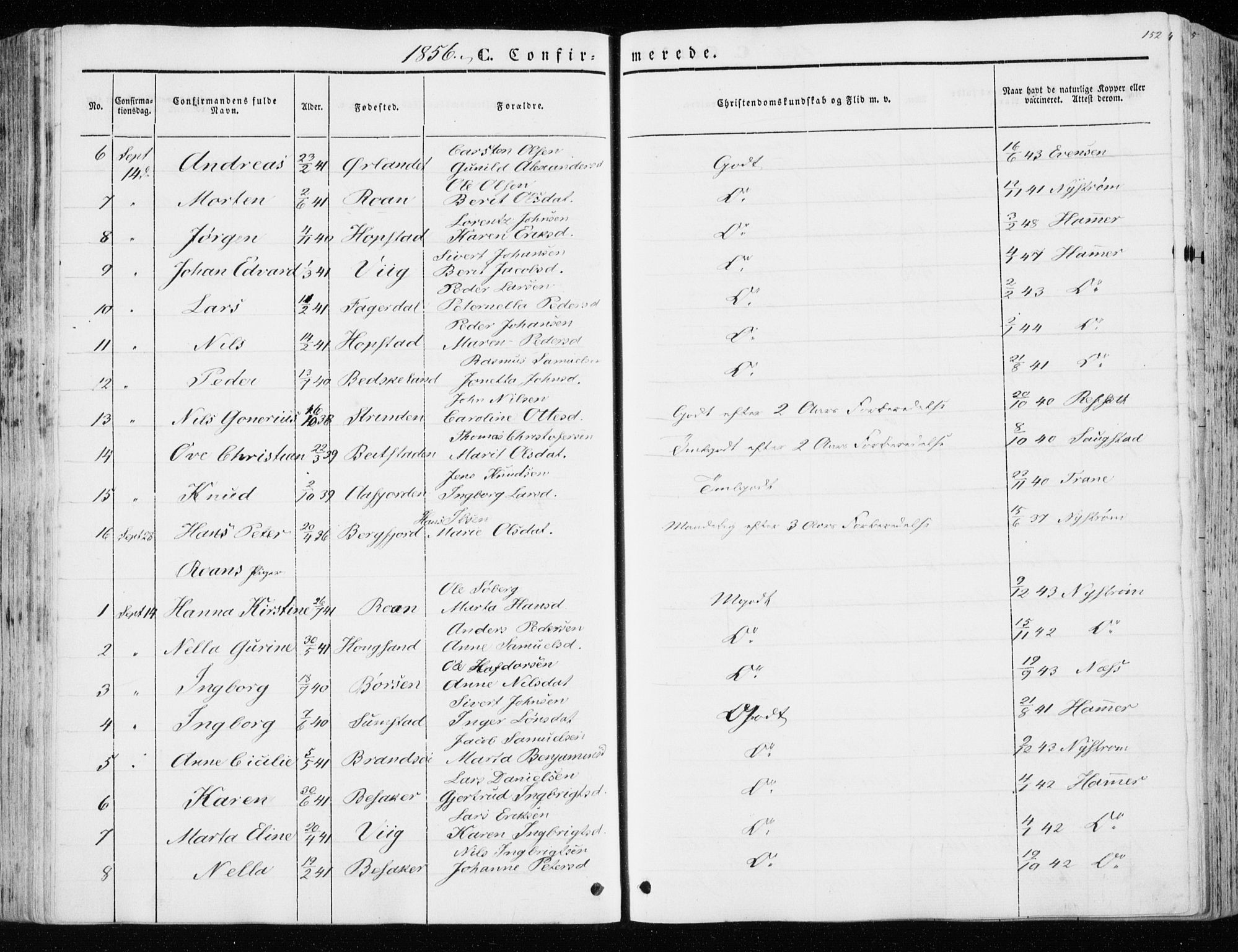 Ministerialprotokoller, klokkerbøker og fødselsregistre - Sør-Trøndelag, SAT/A-1456/657/L0704: Parish register (official) no. 657A05, 1846-1857, p. 152