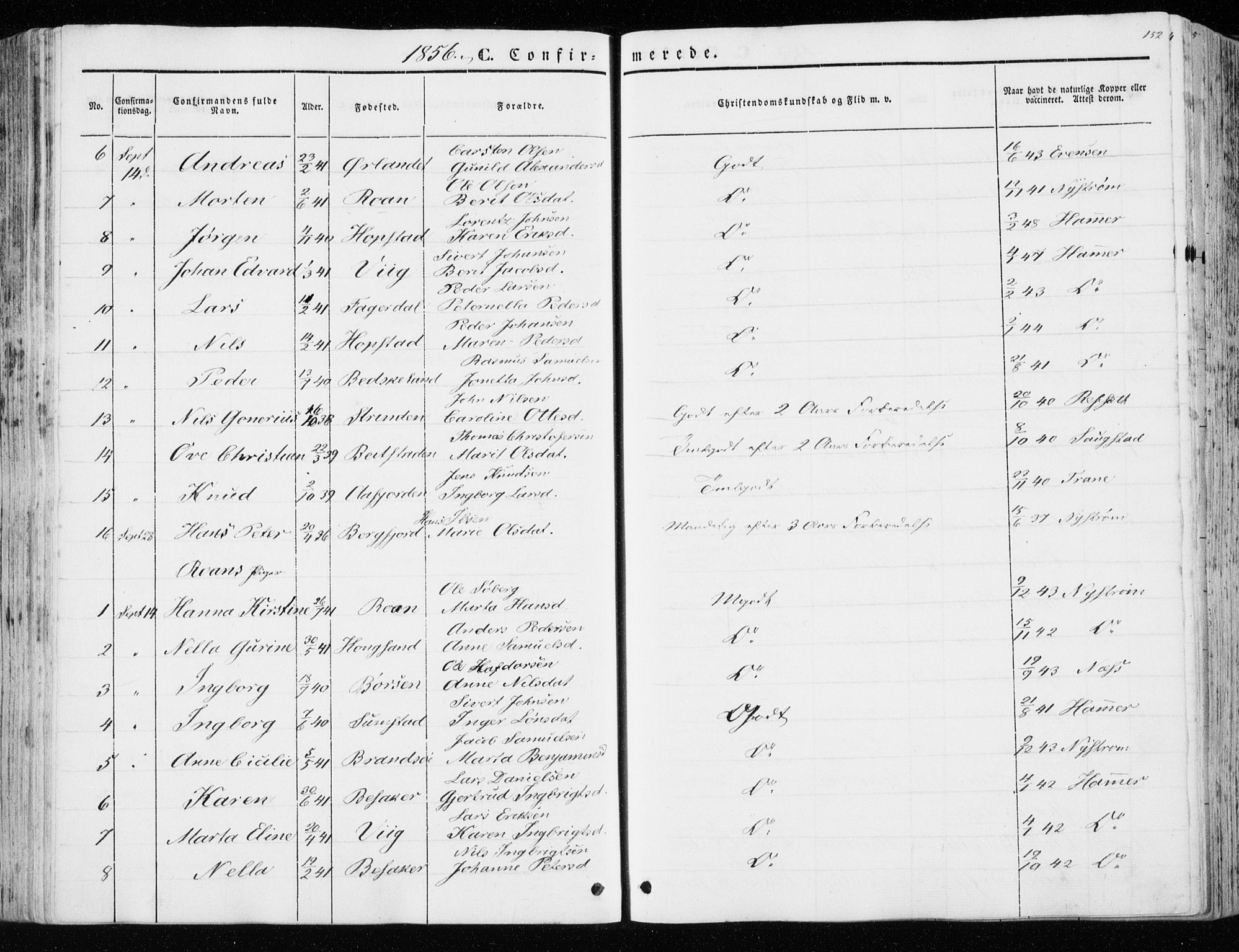 Ministerialprotokoller, klokkerbøker og fødselsregistre - Sør-Trøndelag, AV/SAT-A-1456/657/L0704: Parish register (official) no. 657A05, 1846-1857, p. 152