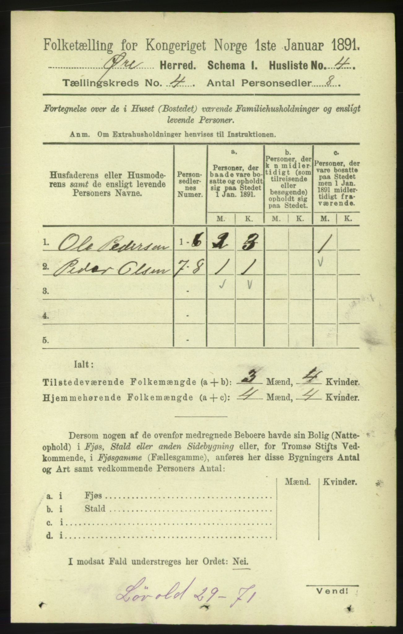 RA, 1891 census for 1558 Øre, 1891, p. 1473