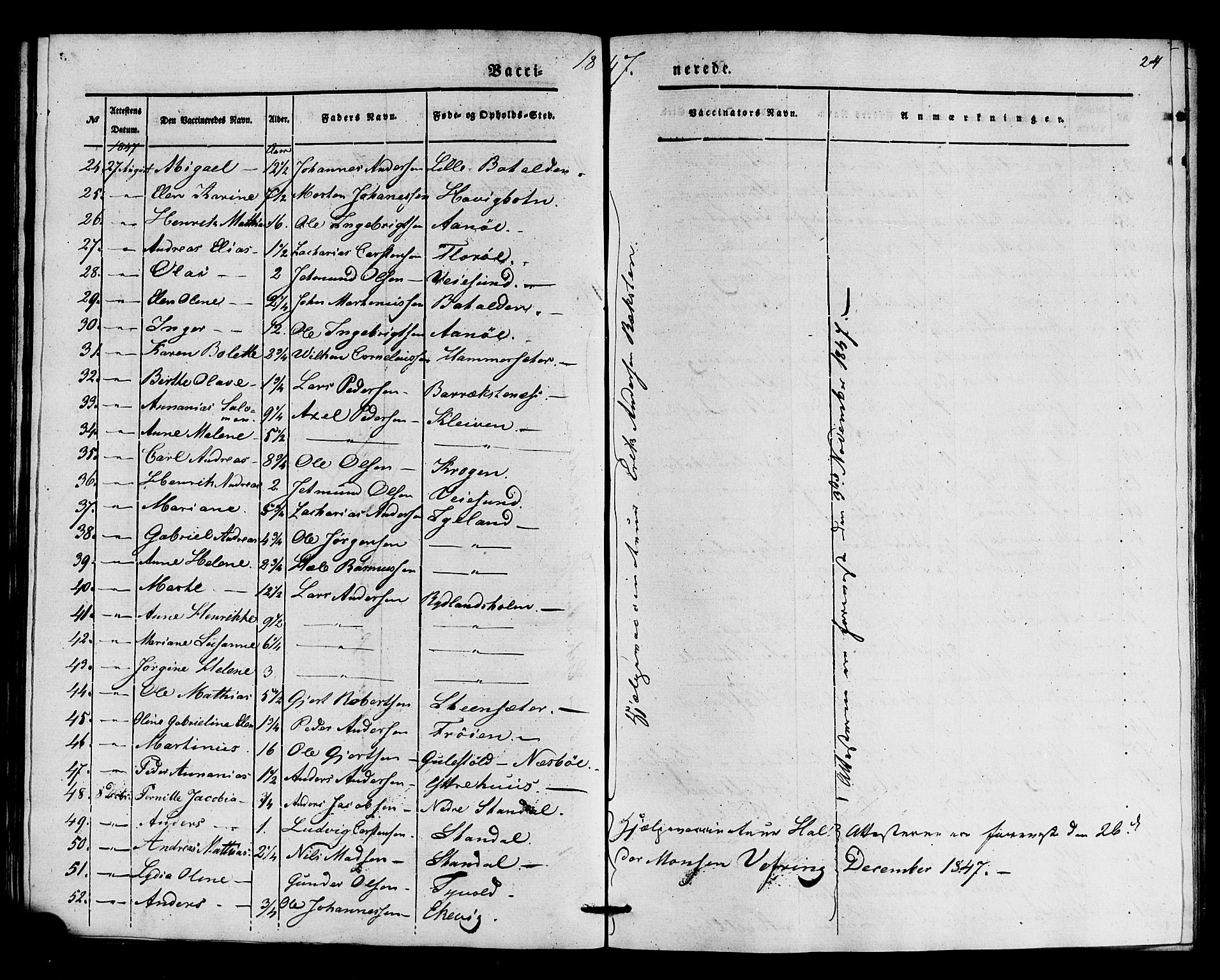 Kinn sokneprestembete, SAB/A-80801/H/Haa/Haaa/L0016: Parish register (official) no. A 16, 1841-1858, p. 24