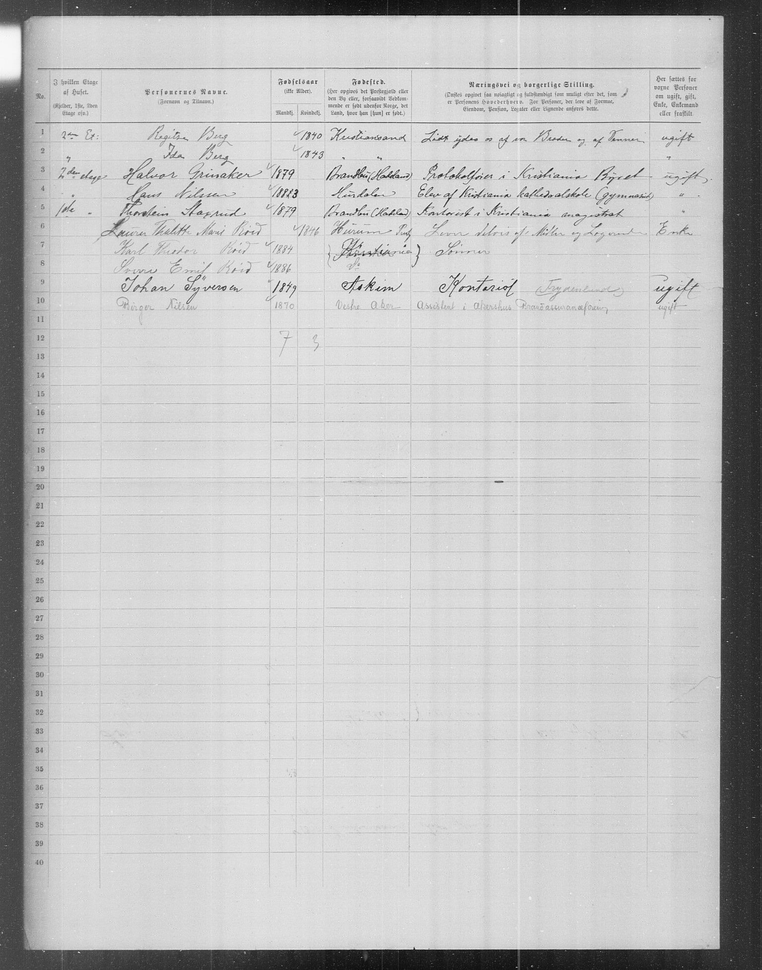 OBA, Municipal Census 1899 for Kristiania, 1899, p. 15907