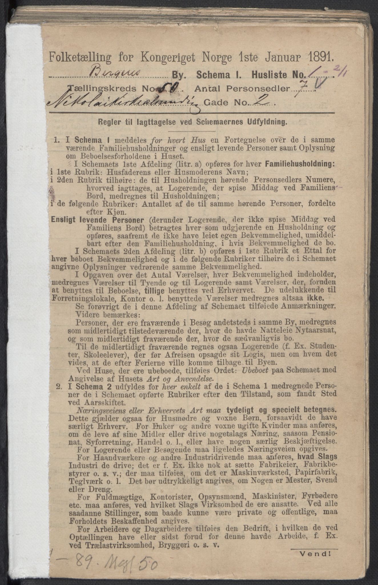 RA, 1891 Census for 1301 Bergen, 1891, p. 8143