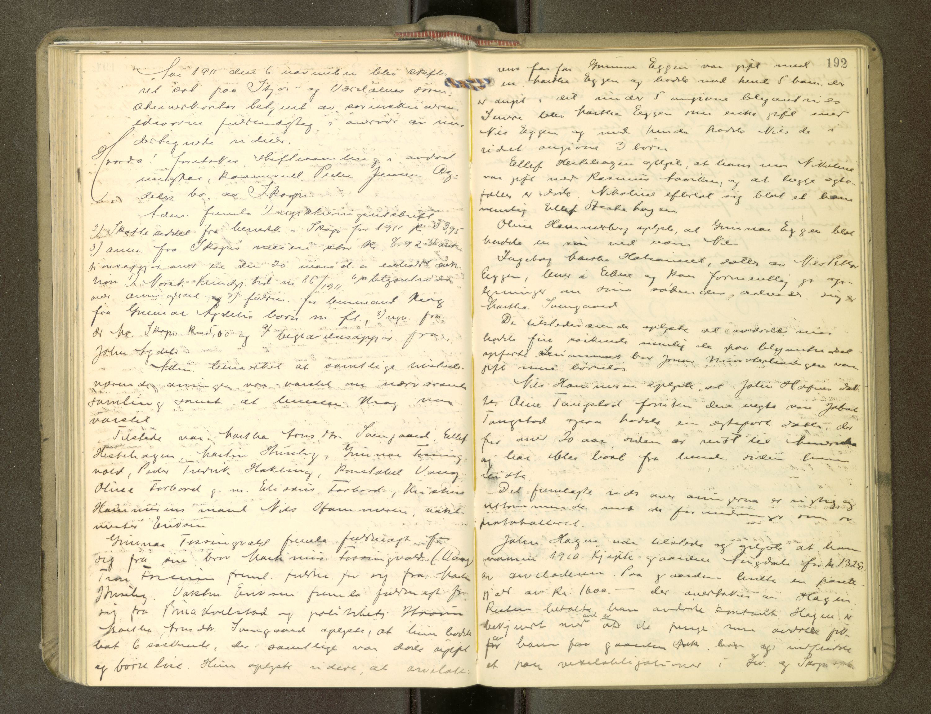 Stjør- og Verdal sorenskriveri, AV/SAT-A-4167/1/3/3B/L0011: Skifteforhandlingsprotokoll, 1909-1912, p. 192