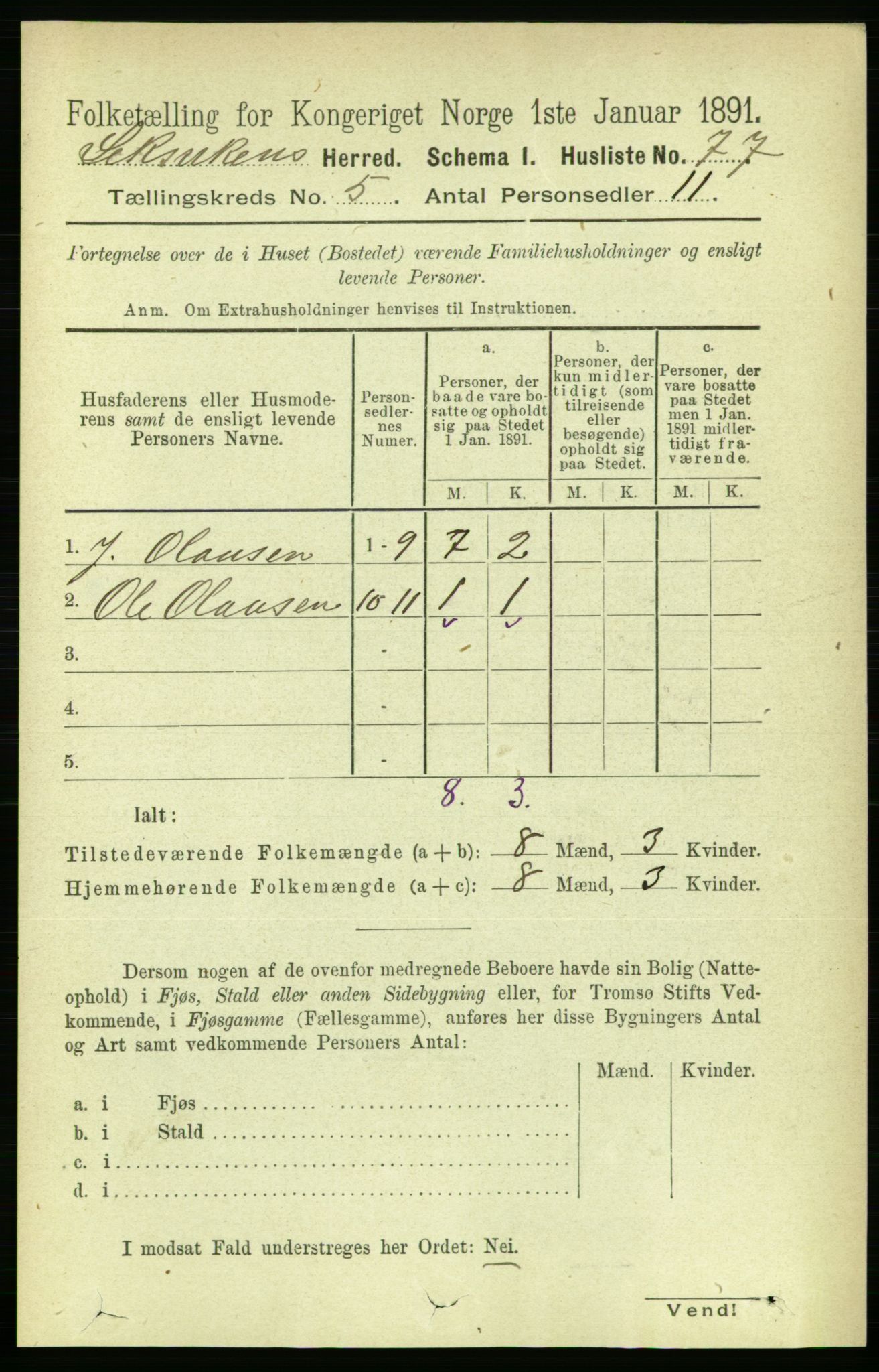 RA, 1891 census for 1718 Leksvik, 1891, p. 2529