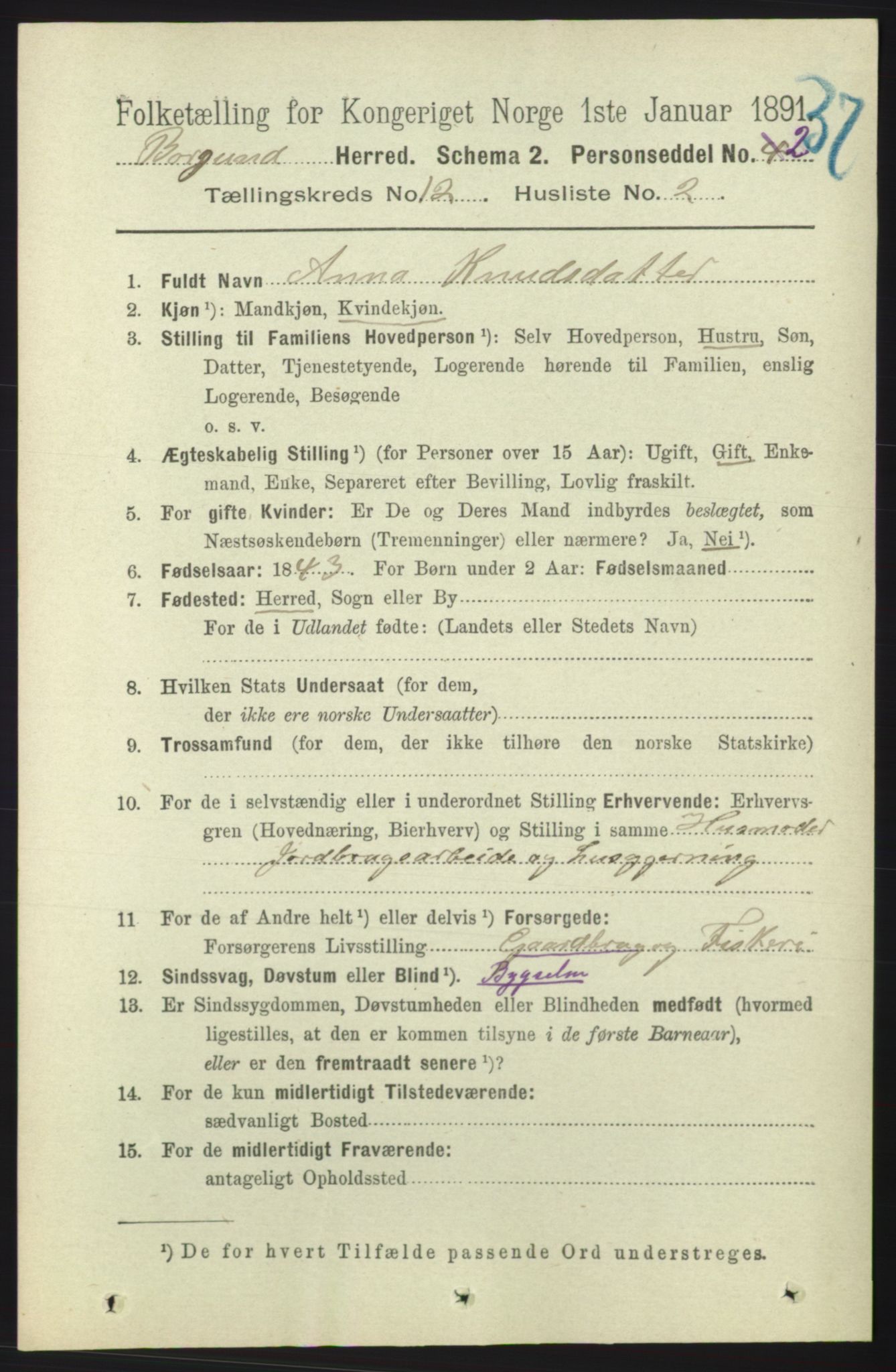 RA, 1891 census for 1531 Borgund, 1891, p. 3202