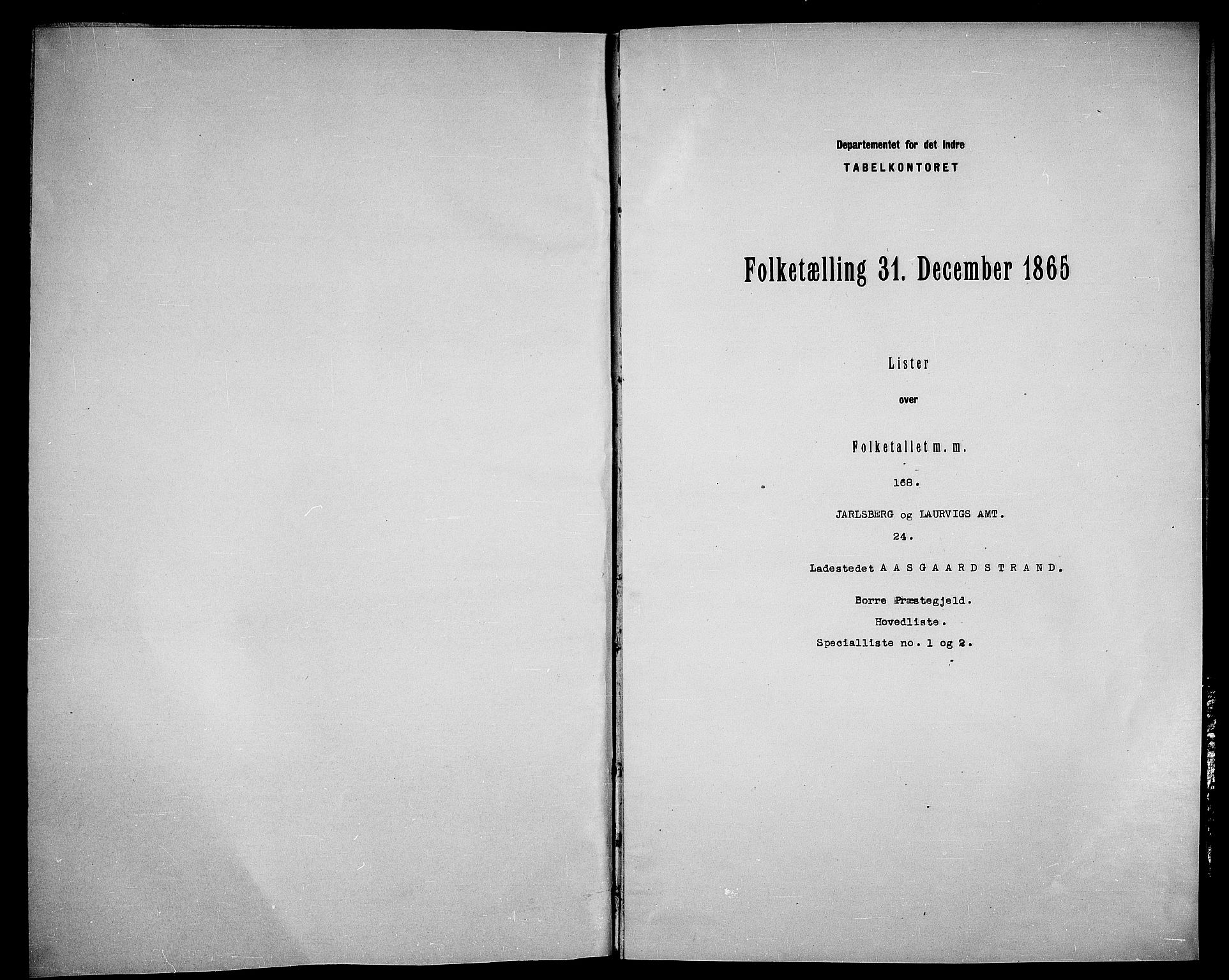 RA, 1865 census for Borre, 1865, p. 2