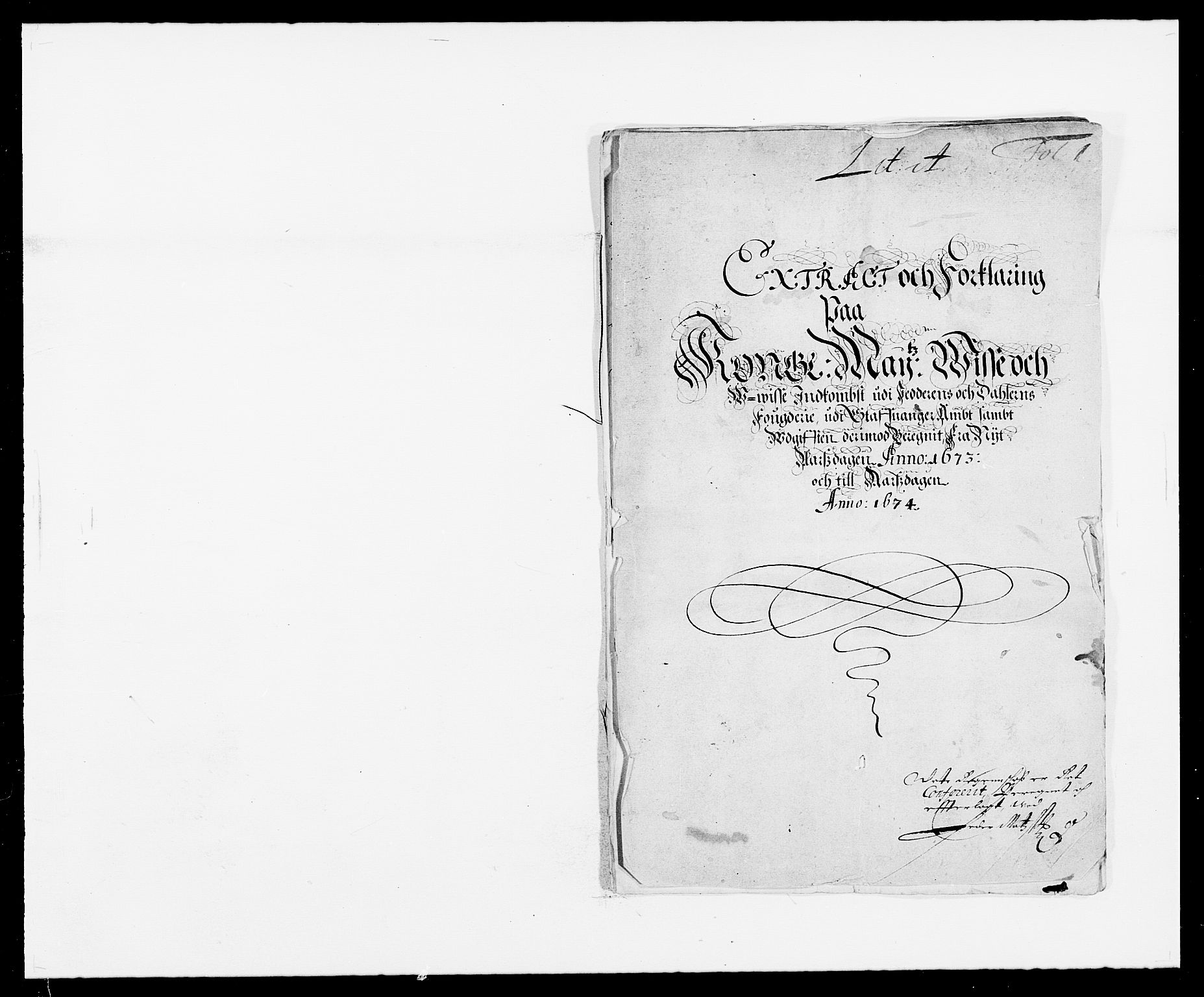 Rentekammeret inntil 1814, Reviderte regnskaper, Fogderegnskap, AV/RA-EA-4092/R46/L2714: Fogderegnskap Jæren og Dalane, 1673-1674, p. 1