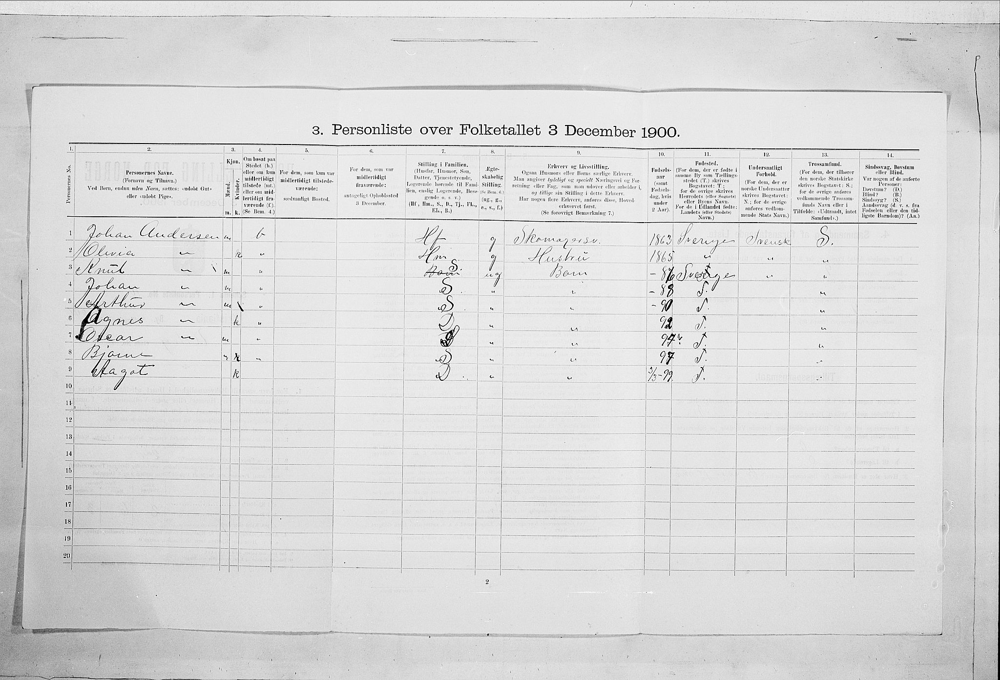 SAO, 1900 census for Kristiania, 1900, p. 108534