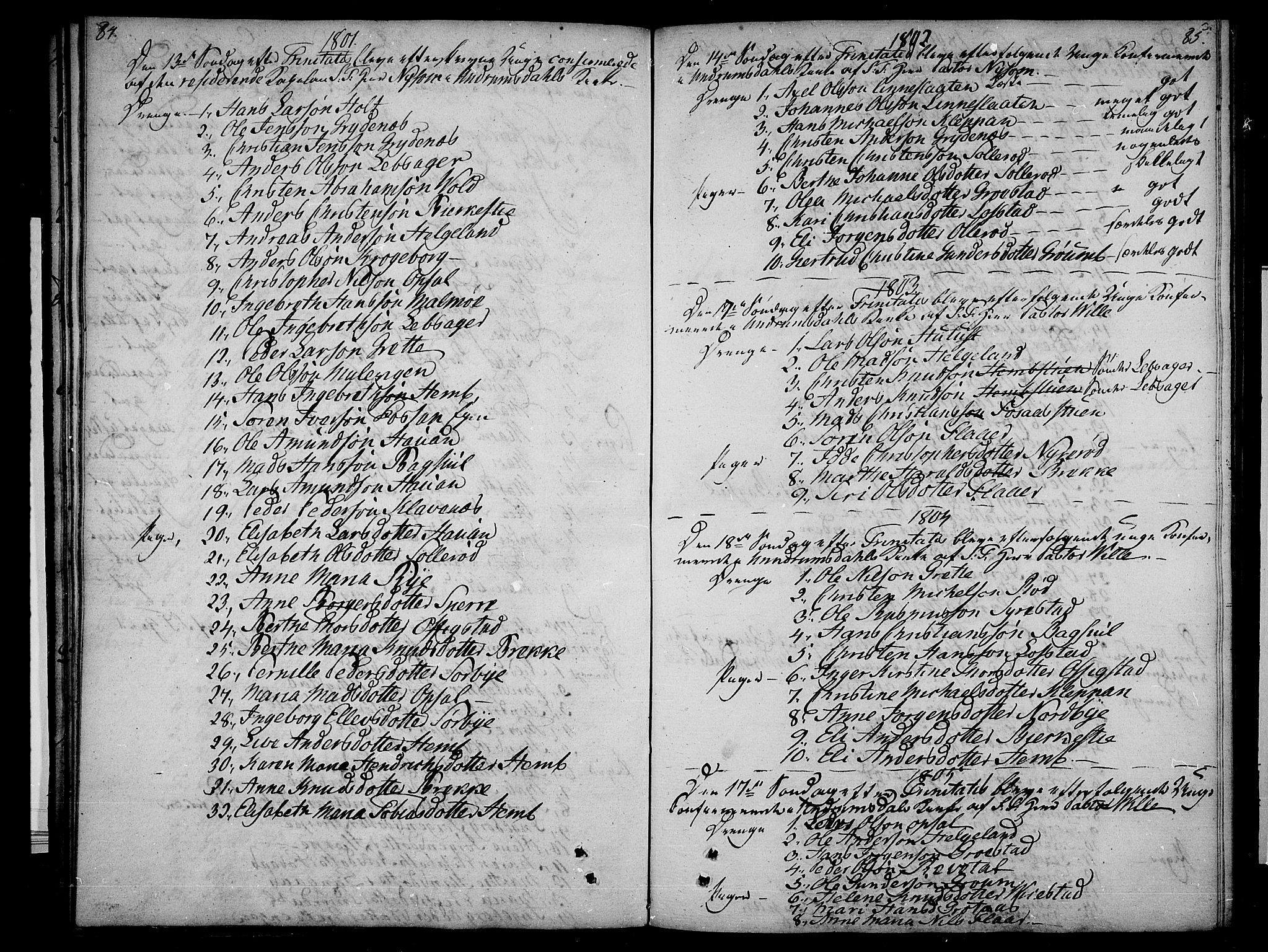 Våle kirkebøker, SAKO/A-334/F/Fb/L0001: Parish register (official) no. II 1, 1774-1814, p. 84-85