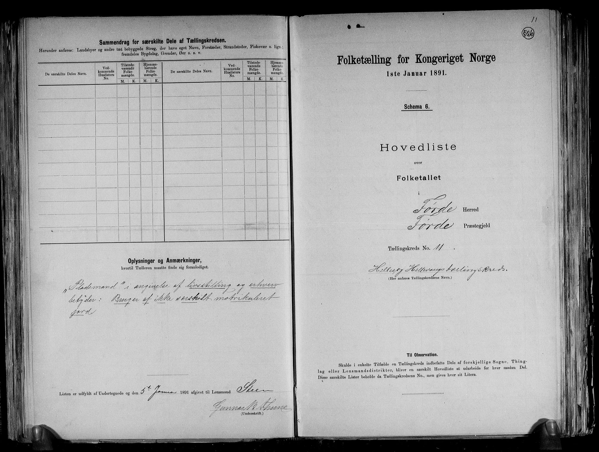 RA, 1891 census for 1432 Førde, 1891, p. 26