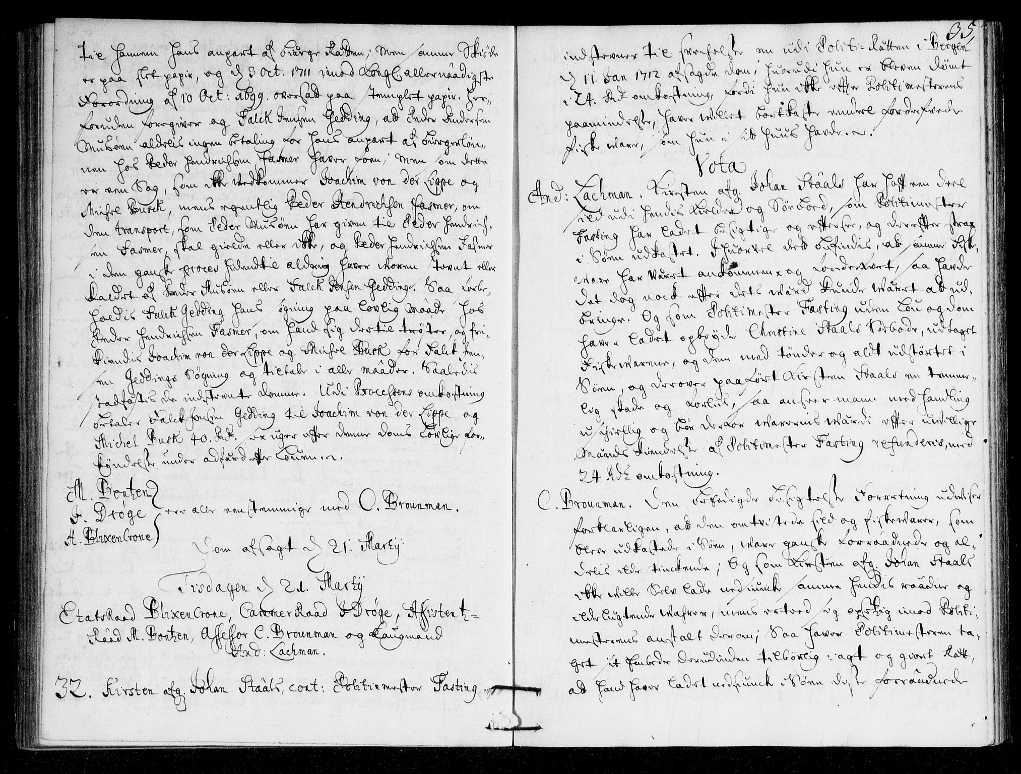 Overhoffretten 1667-1797, AV/RA-EA-2884/Ac/L0148: Voteringsprotokoll, 1713, p. 34b-35a