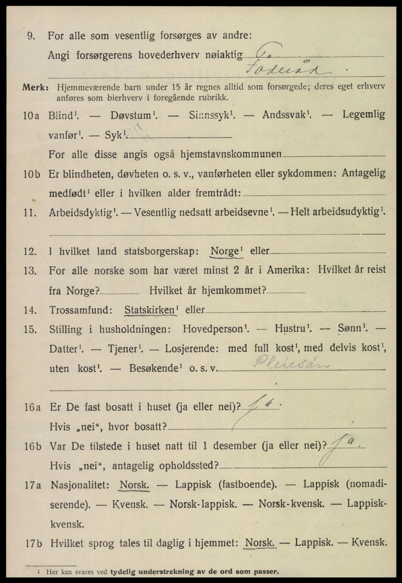 SAT, 1920 census for Åsen, 1920, p. 1943