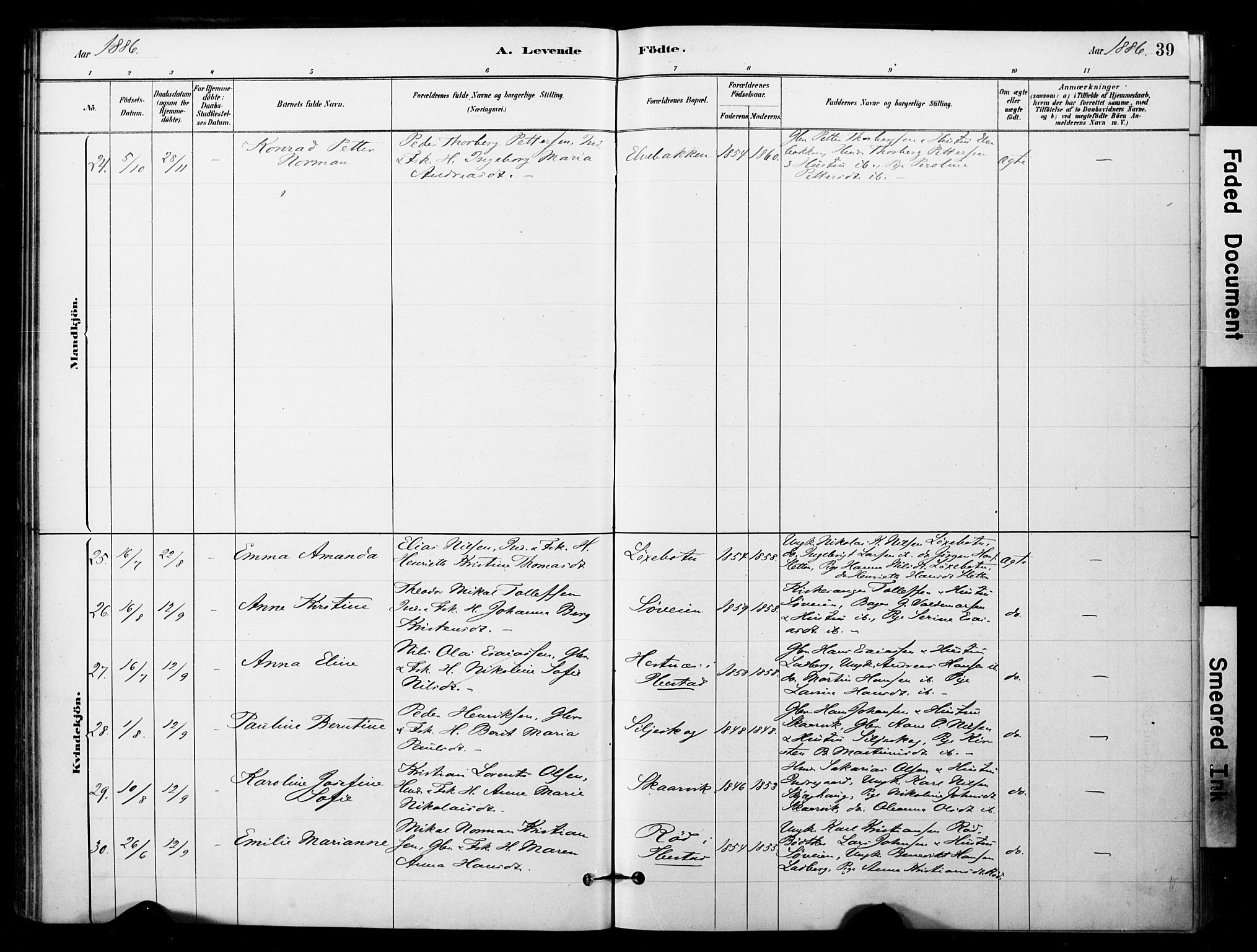 Ibestad sokneprestembete, AV/SATØ-S-0077/H/Ha/Haa/L0014kirke: Parish register (official) no. 14, 1880-1887, p. 39