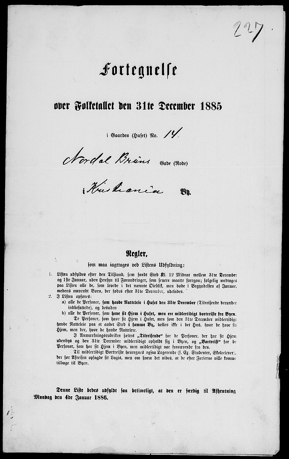 RA, 1885 census for 0301 Kristiania, 1885, p. 6127
