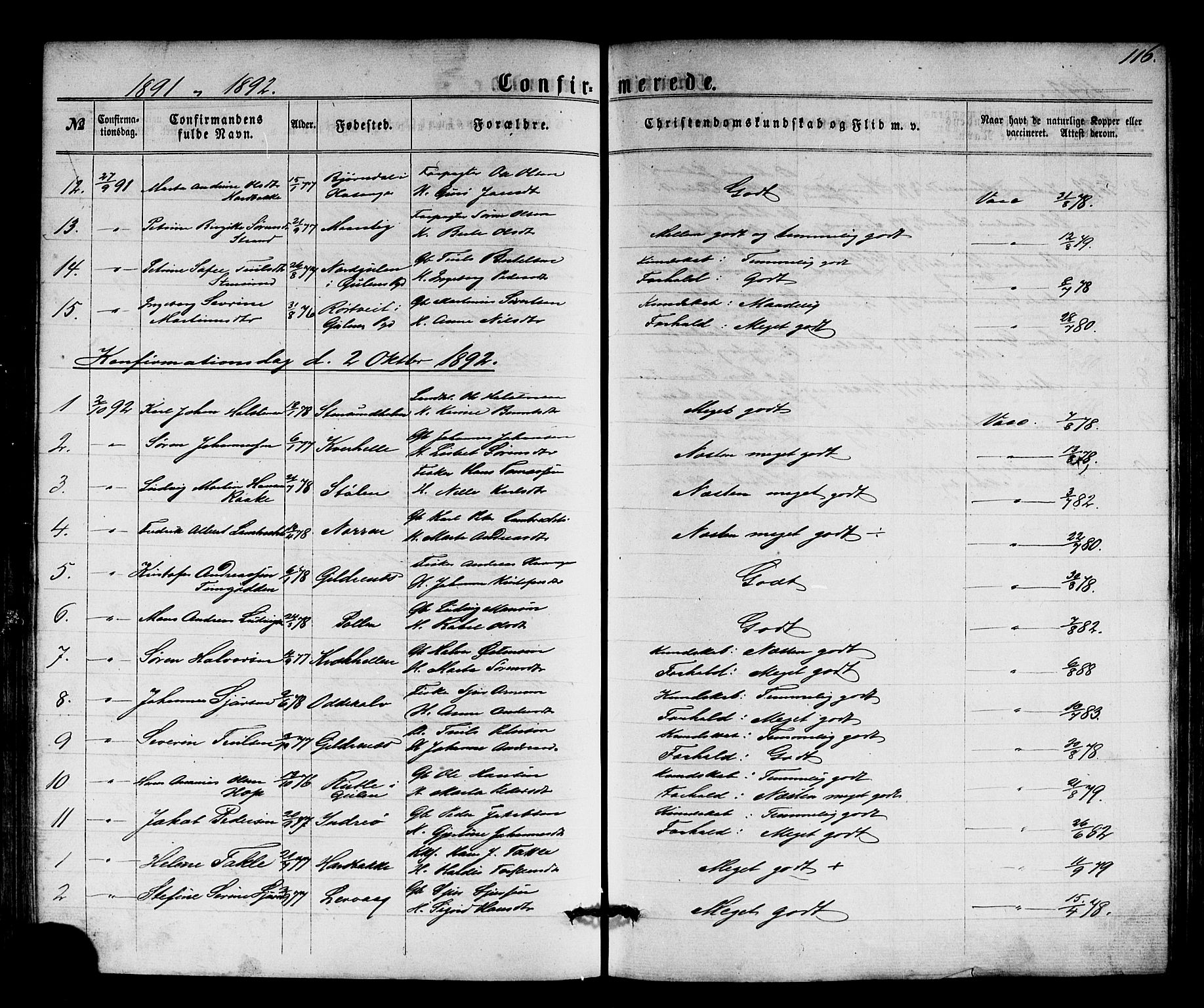 Solund sokneprestembete, SAB/A-81401: Parish register (copy) no. A 1, 1860-1893, p. 116