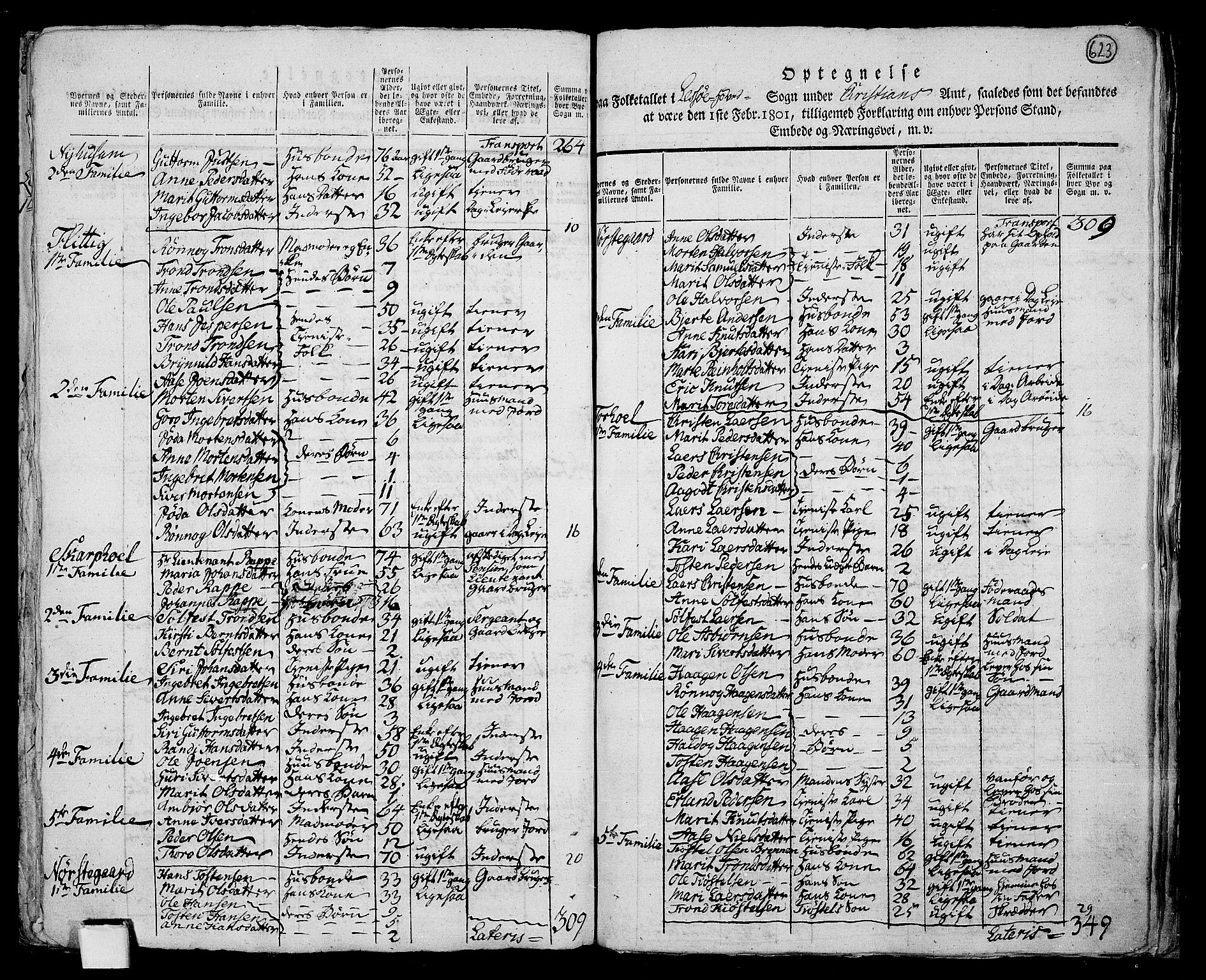RA, 1801 census for 0512P Lesja, 1801, p. 622b-623a