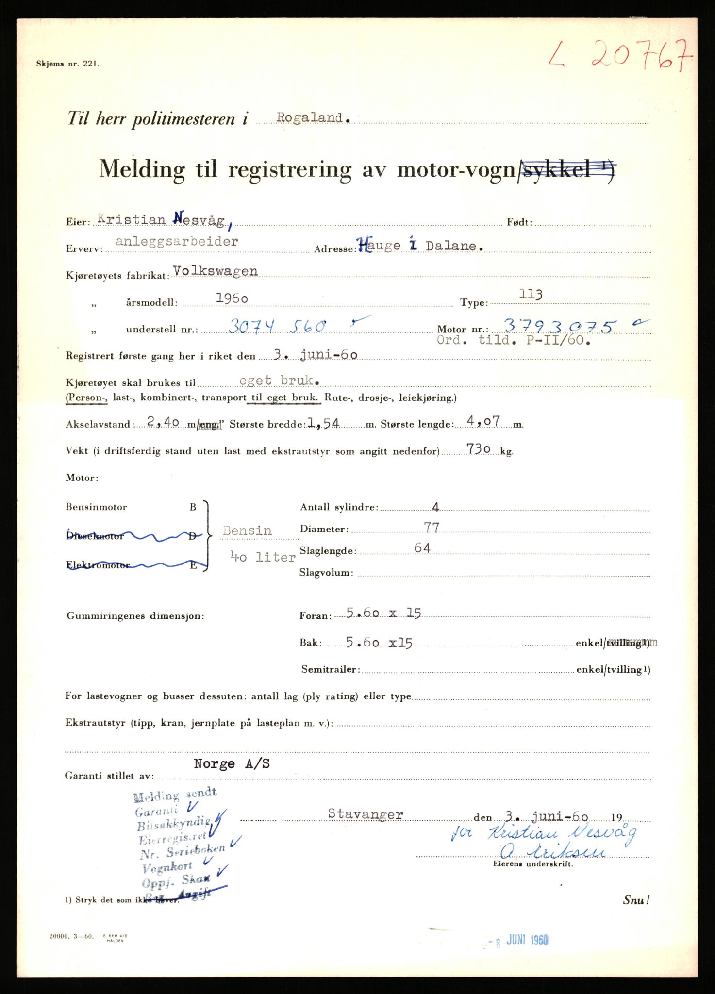 Stavanger trafikkstasjon, AV/SAST-A-101942/0/F/L0037: L-20500 - L-21499, 1930-1971, p. 931