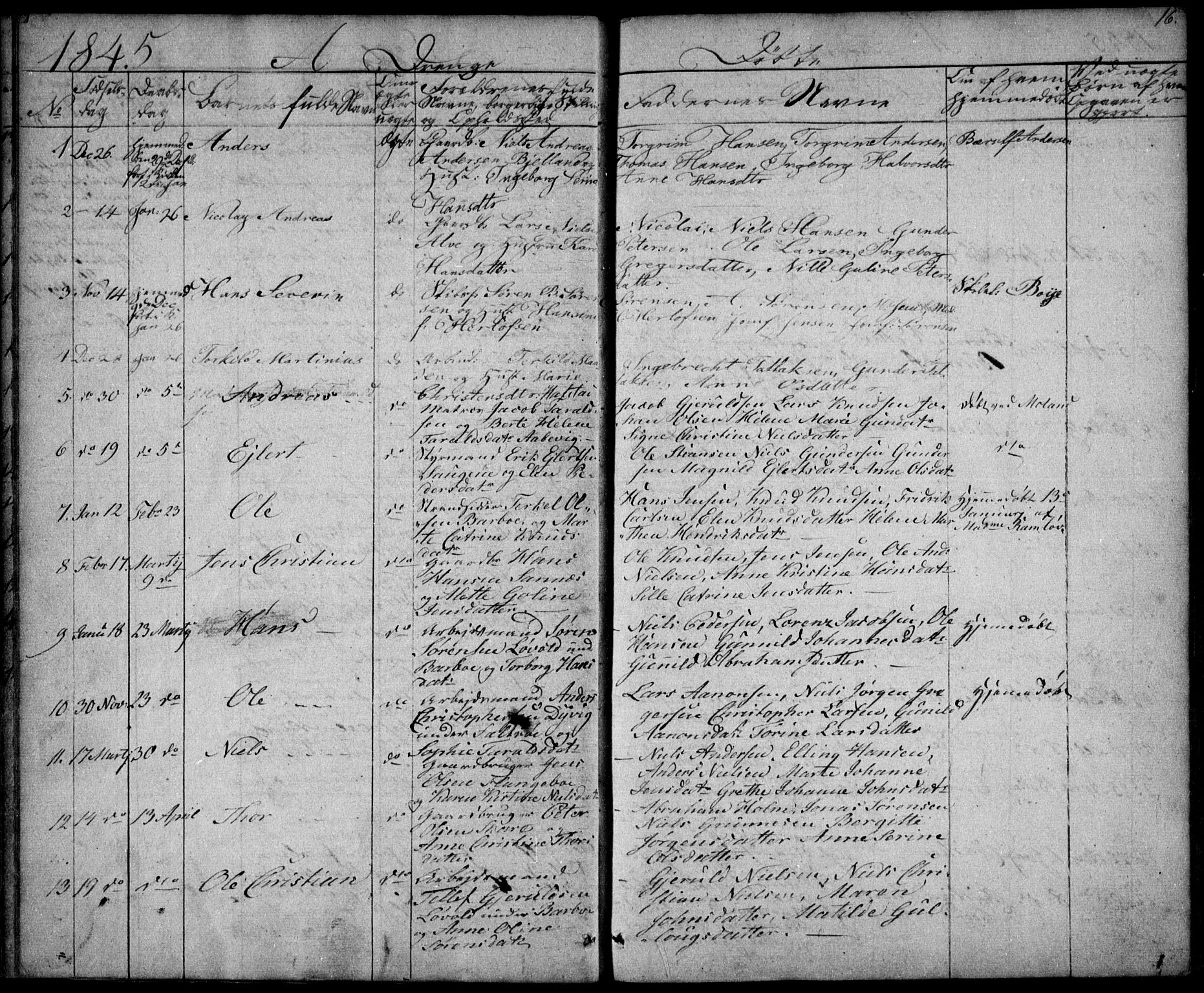 Tromøy sokneprestkontor, AV/SAK-1111-0041/F/Fb/L0001: Parish register (copy) no. B 1, 1843-1850, p. 16