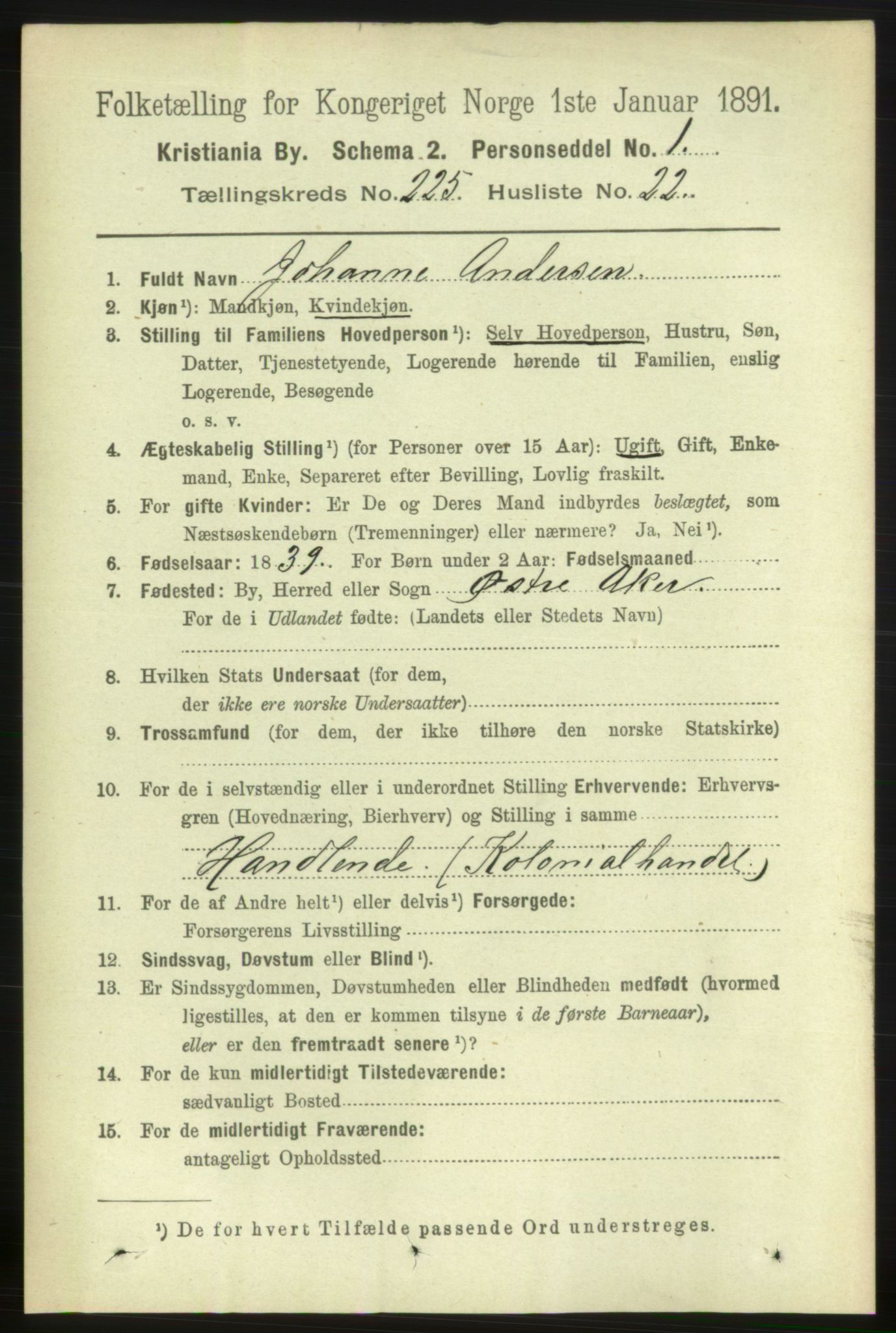 RA, 1891 census for 0301 Kristiania, 1891, p. 137066