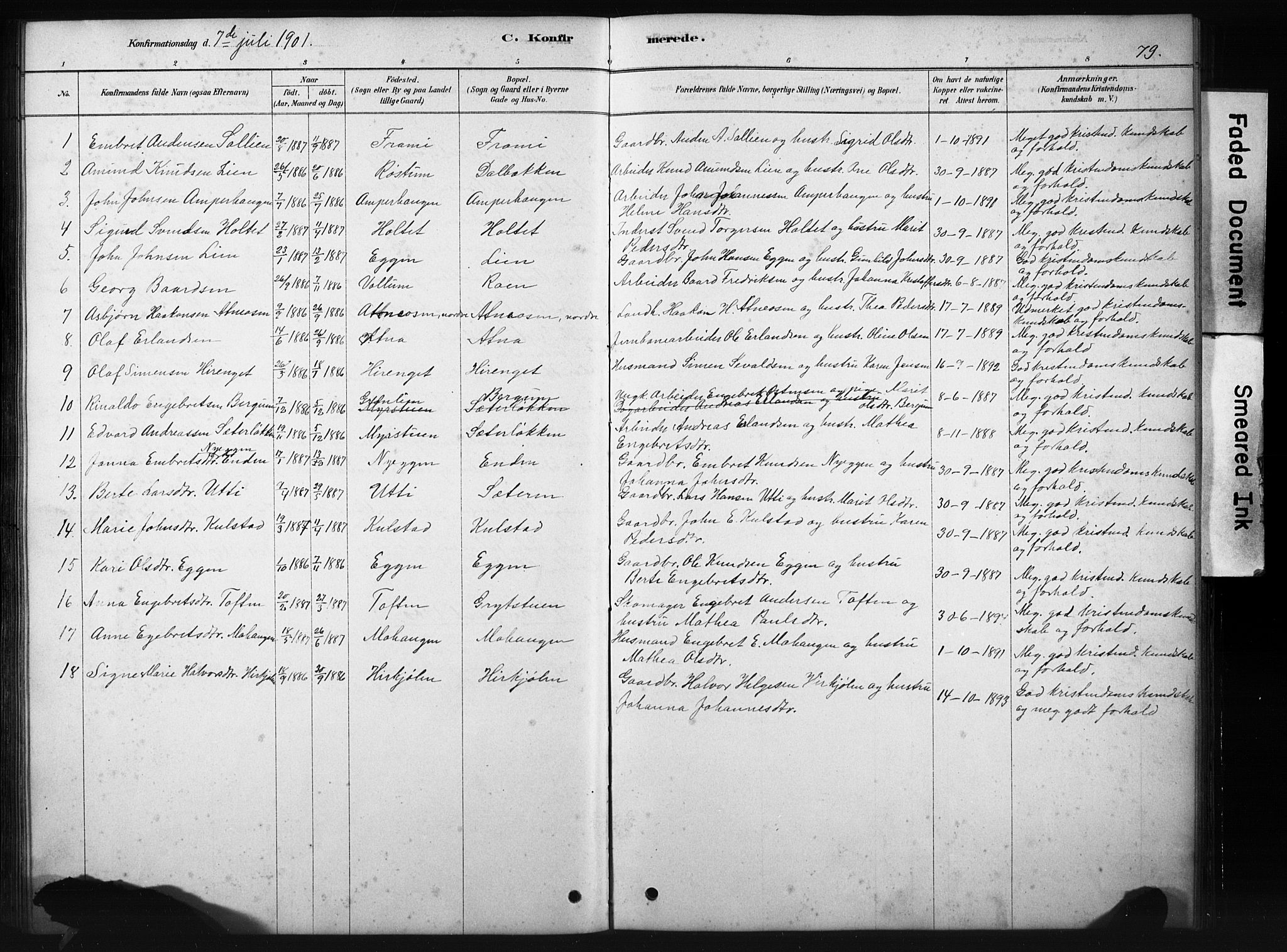 Sollia prestekontor, SAH/PREST-050/H/Ha/Hab/L0002: Parish register (copy) no. 2, 1880-1933, p. 79