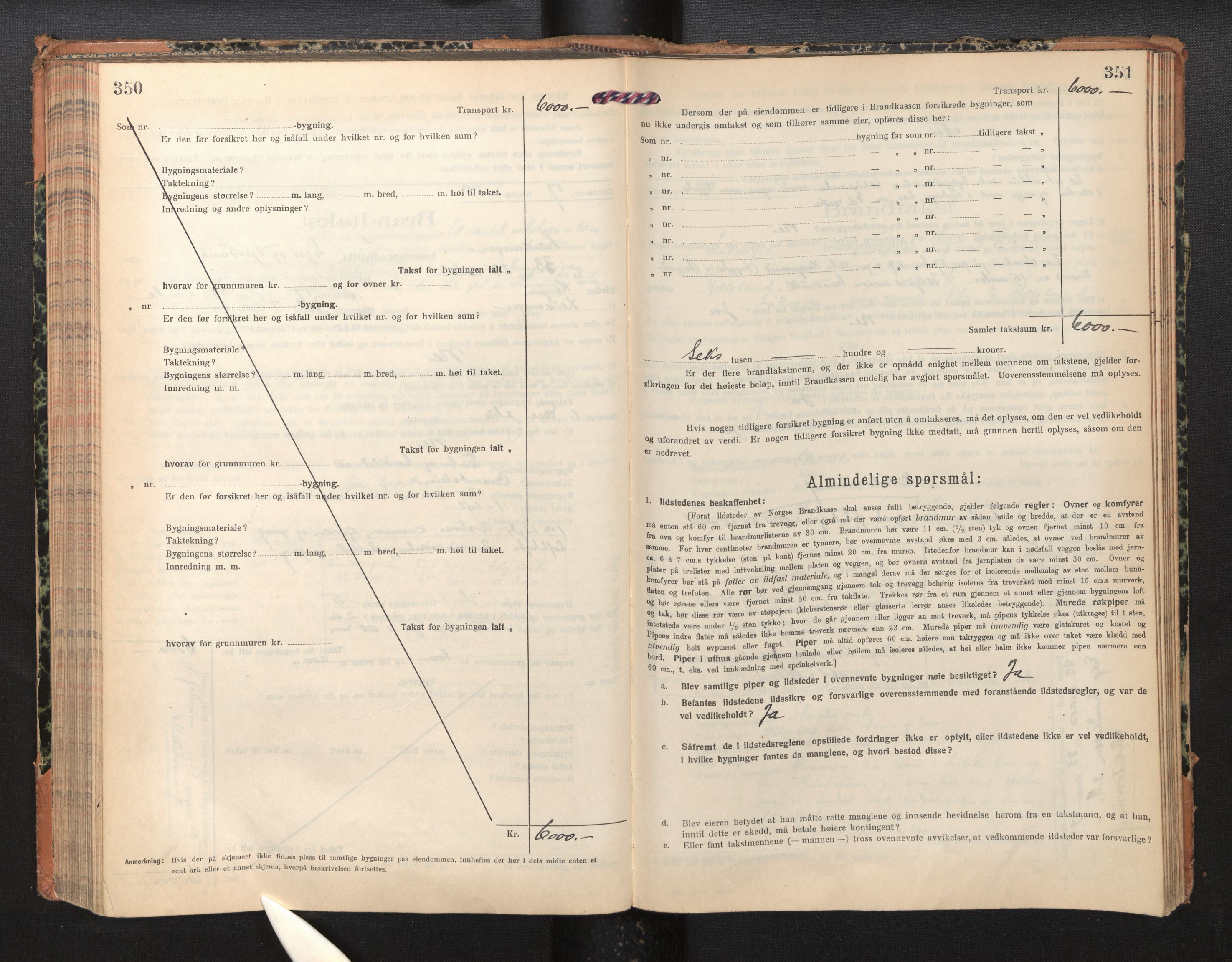 Lensmannen i Leikanger, AV/SAB-A-29201/0012/L0007: Branntakstprotokoll, skjematakst, 1926-1936, p. 350-351