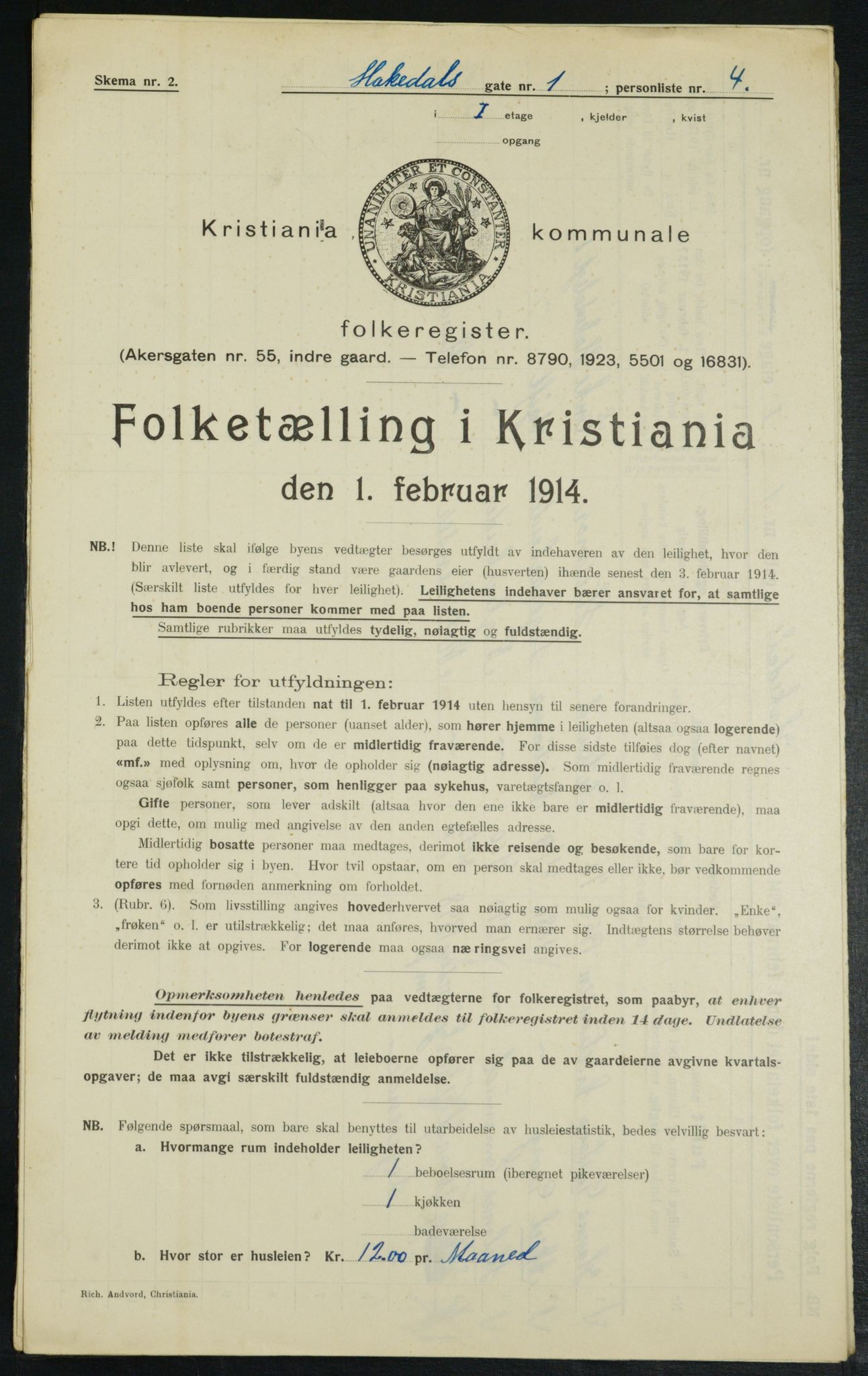 OBA, Municipal Census 1914 for Kristiania, 1914, p. 34080