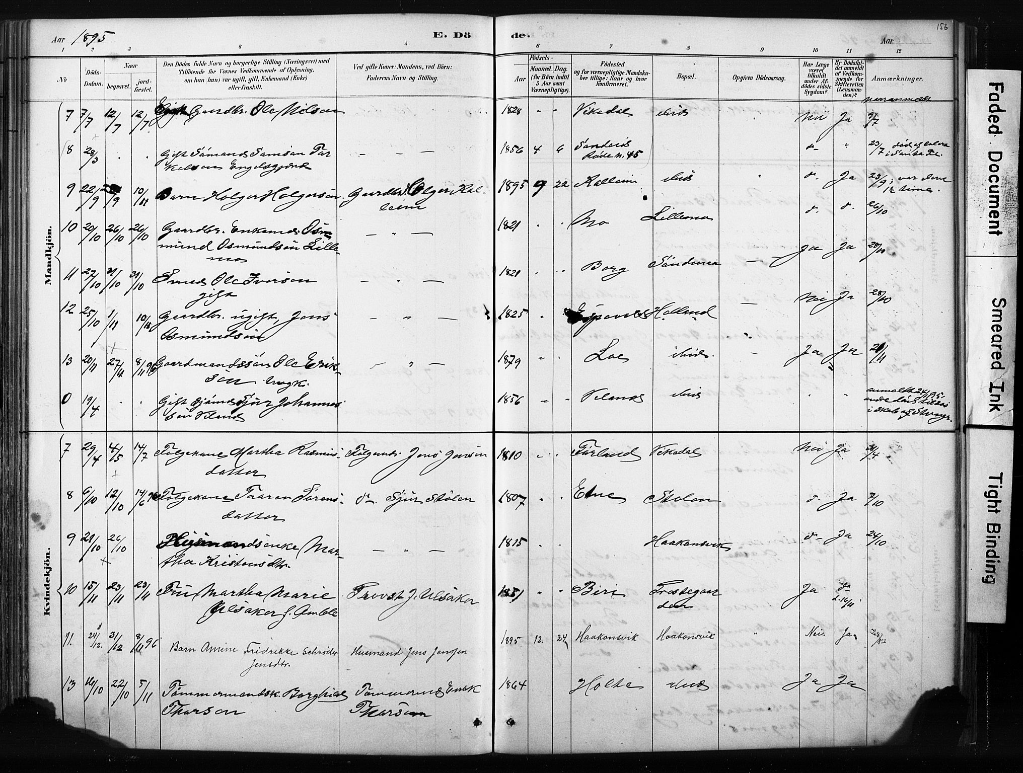 Vikedal sokneprestkontor, AV/SAST-A-101840/01/IV: Parish register (official) no. A 10, 1884-1907, p. 156