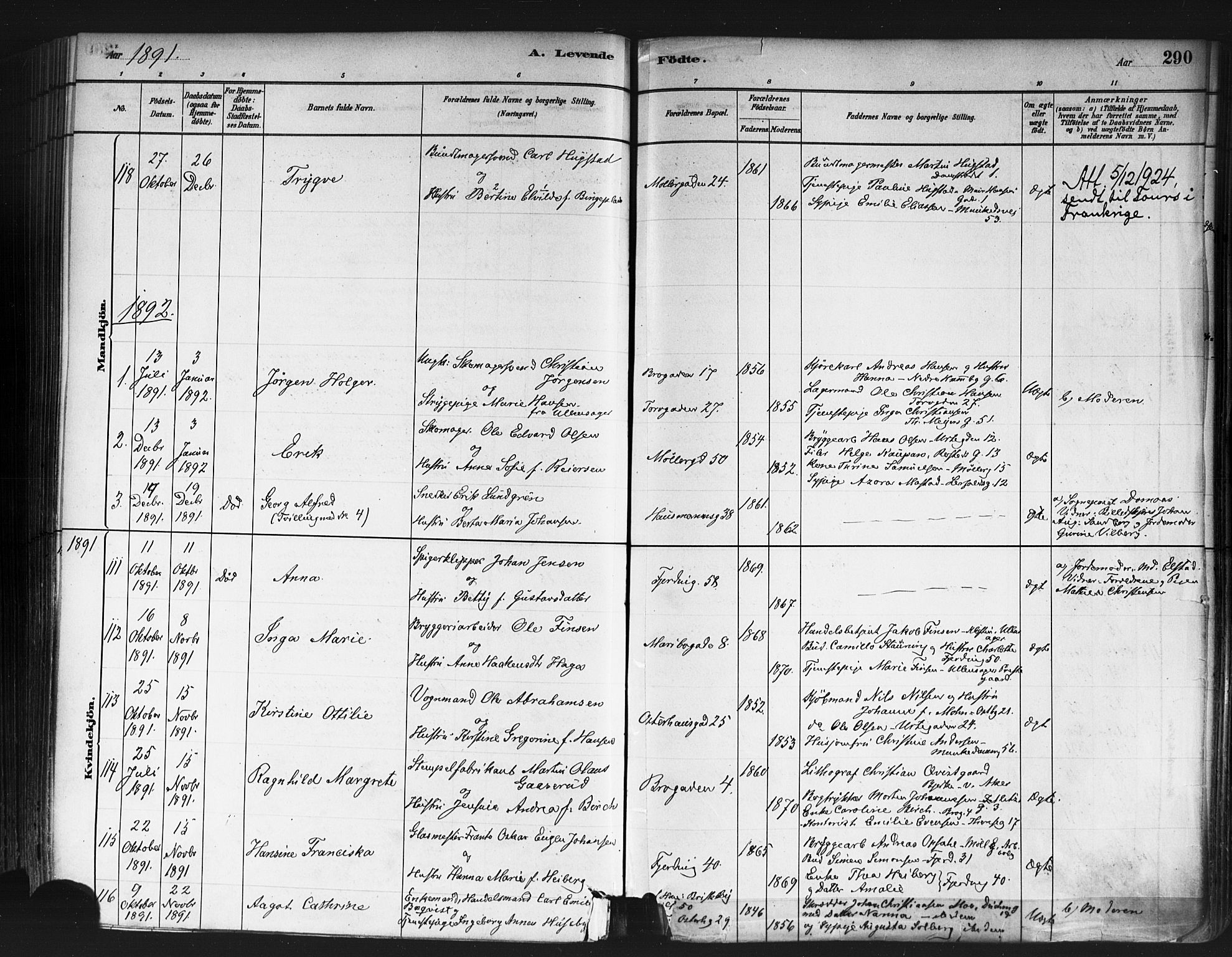 Jakob prestekontor Kirkebøker, SAO/A-10850/F/Fa/L0003: Parish register (official) no. 3, 1880-1895, p. 290