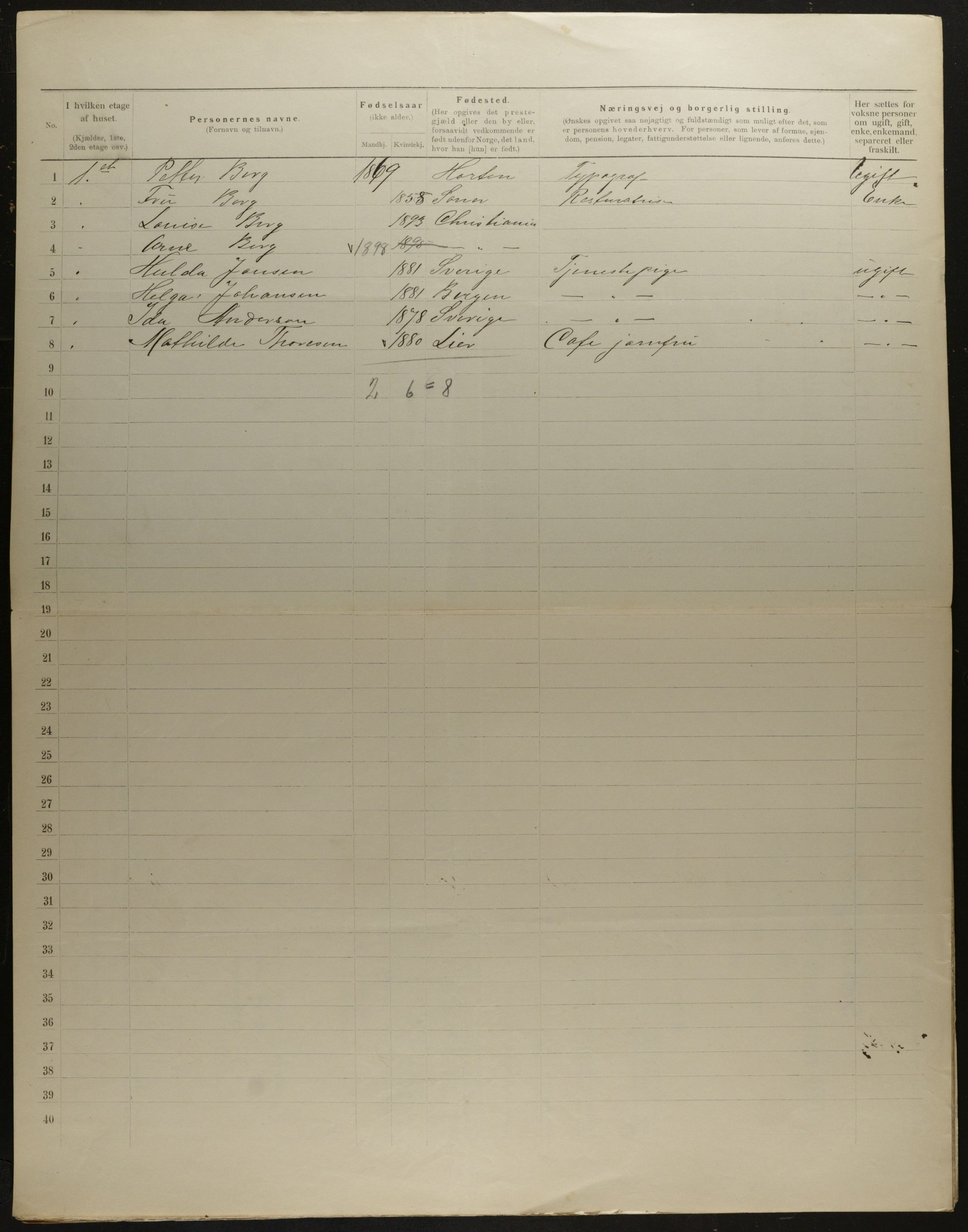 OBA, Municipal Census 1901 for Kristiania, 1901, p. 10648