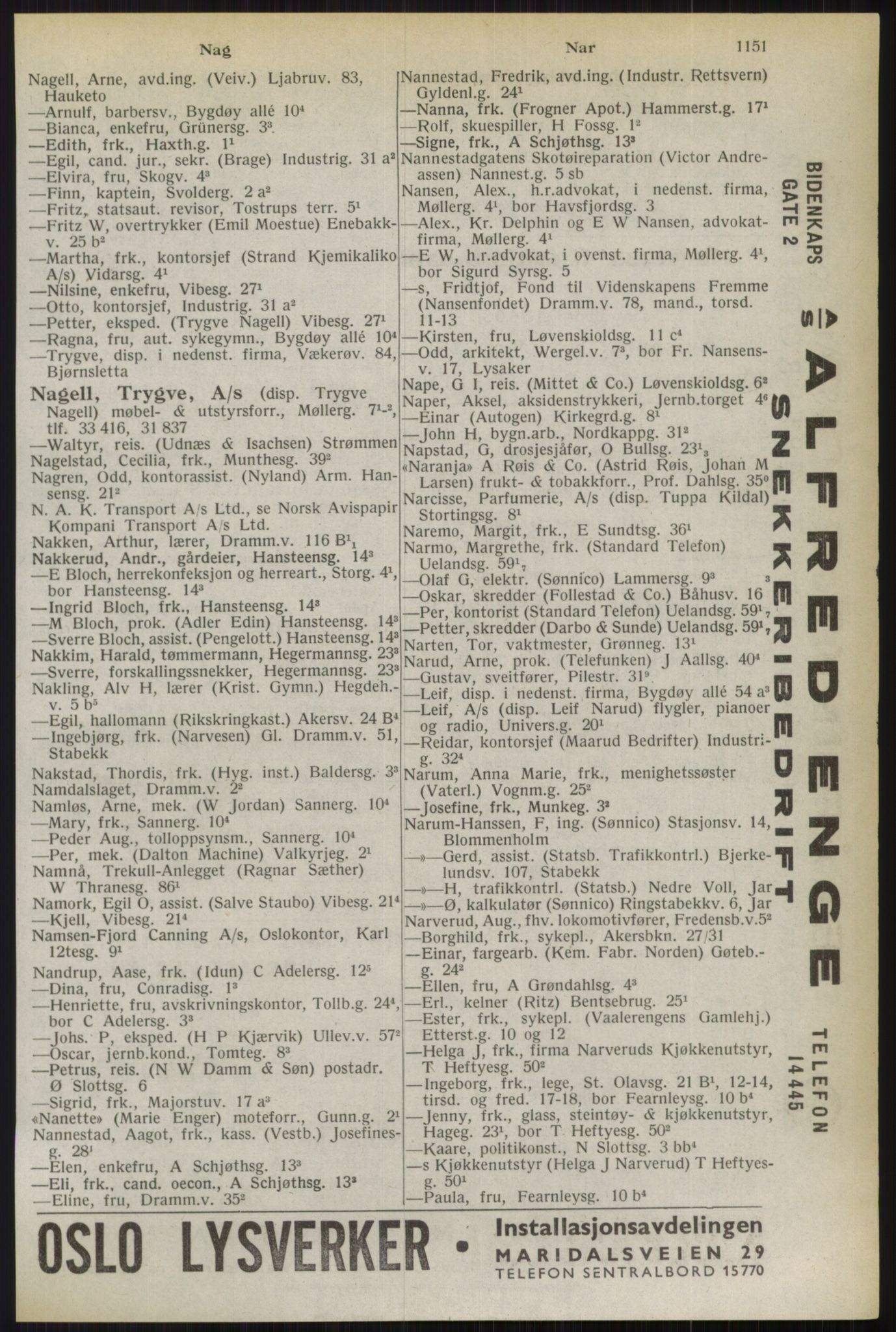Kristiania/Oslo adressebok, PUBL/-, 1944, p. 1151