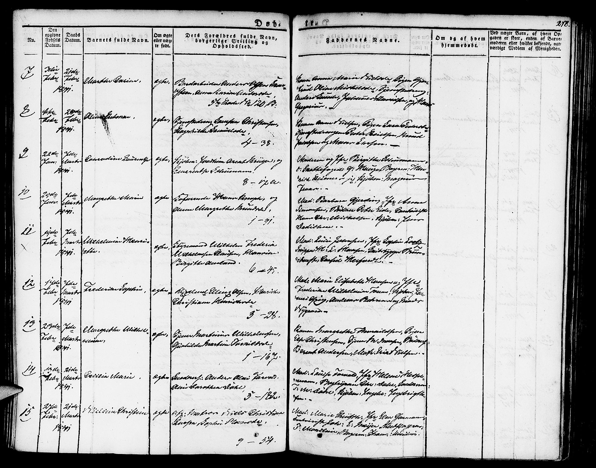 Nykirken Sokneprestembete, SAB/A-77101/H/Haa/L0012: Parish register (official) no. A 12, 1821-1844, p. 278