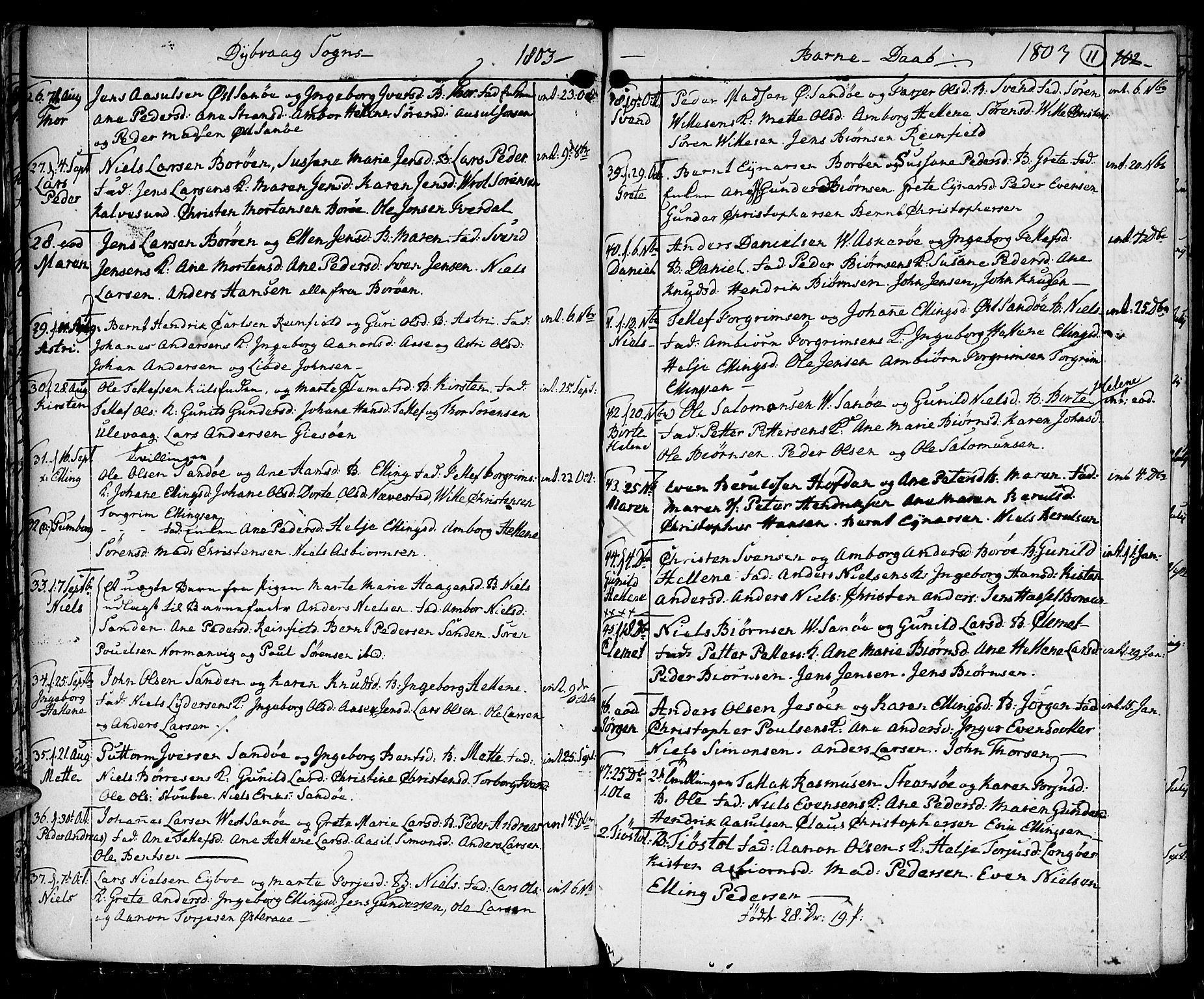 Holt sokneprestkontor, AV/SAK-1111-0021/F/Fa/L0001: Parish register (official) no. A 1 /3, 1721-1812, p. 11