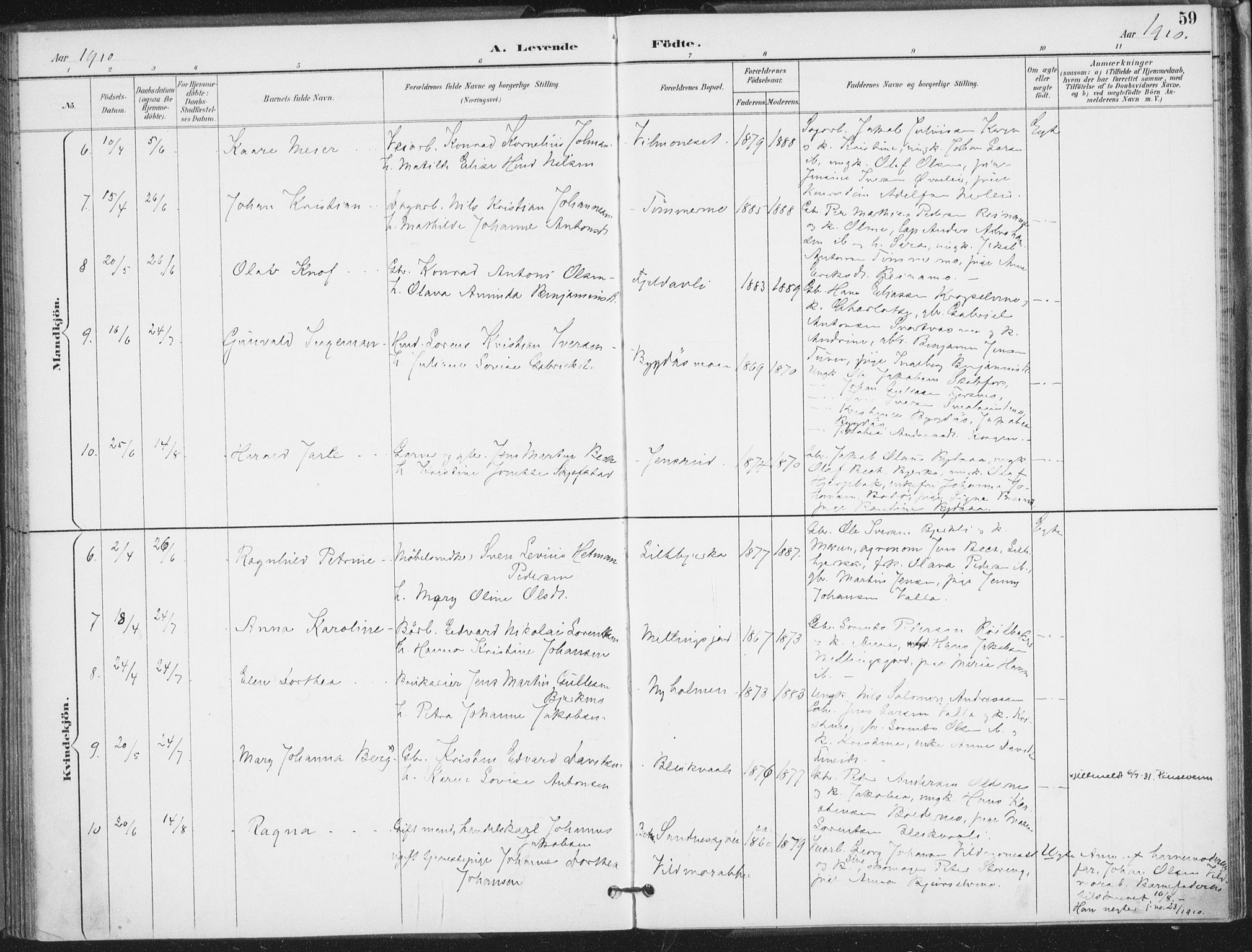 Ministerialprotokoller, klokkerbøker og fødselsregistre - Nordland, AV/SAT-A-1459/826/L0380: Parish register (official) no. 826A03, 1891-1911, p. 59