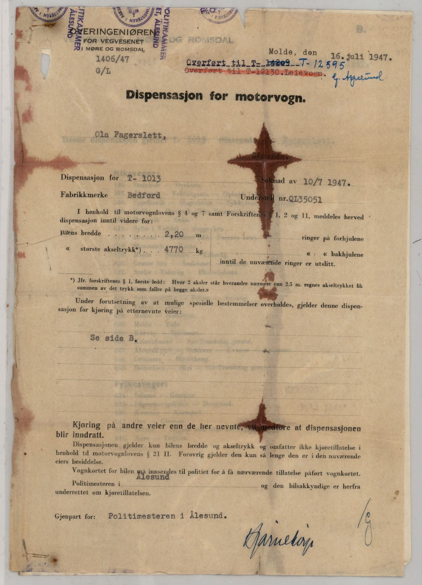 Møre og Romsdal vegkontor - Ålesund trafikkstasjon, AV/SAT-A-4099/F/Fe/L0034: Registreringskort for kjøretøy T 12500 - T 12652, 1927-1998, p. 1864