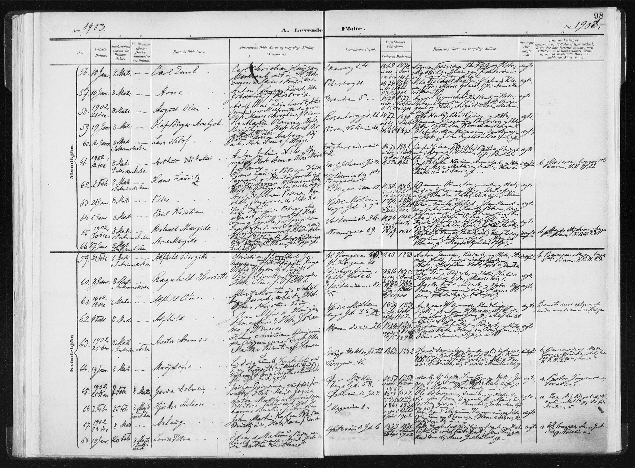 Ministerialprotokoller, klokkerbøker og fødselsregistre - Sør-Trøndelag, SAT/A-1456/604/L0199: Parish register (official) no. 604A20I, 1901-1906, p. 98