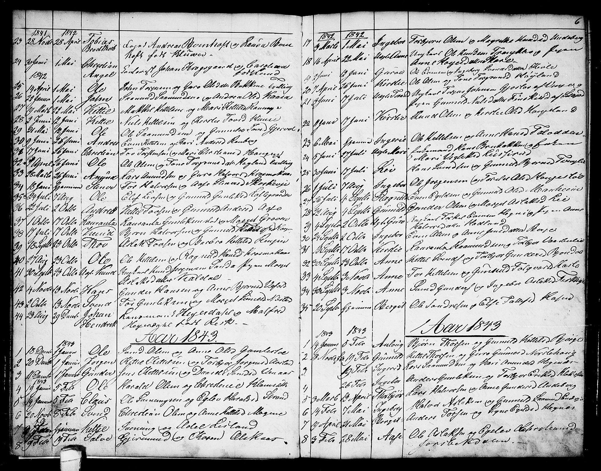 Seljord kirkebøker, SAKO/A-20/G/Ga/L0002: Parish register (copy) no. I 2, 1838-1866, p. 6