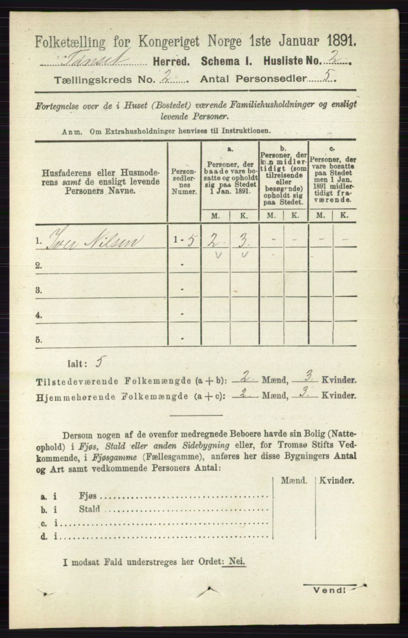 RA, 1891 census for 0437 Tynset, 1891, p. 296