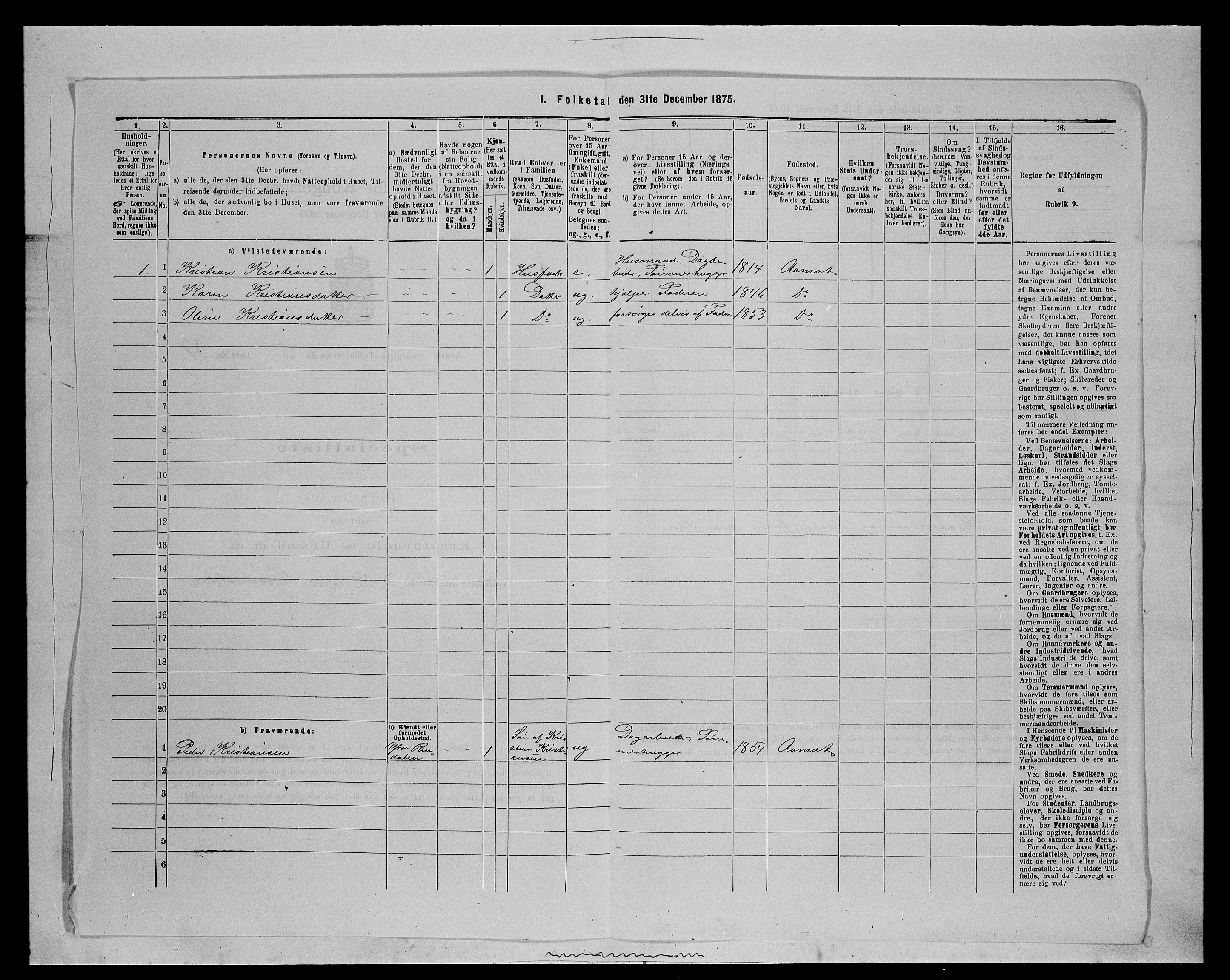 SAH, 1875 census for 0429P Åmot, 1875, p. 876