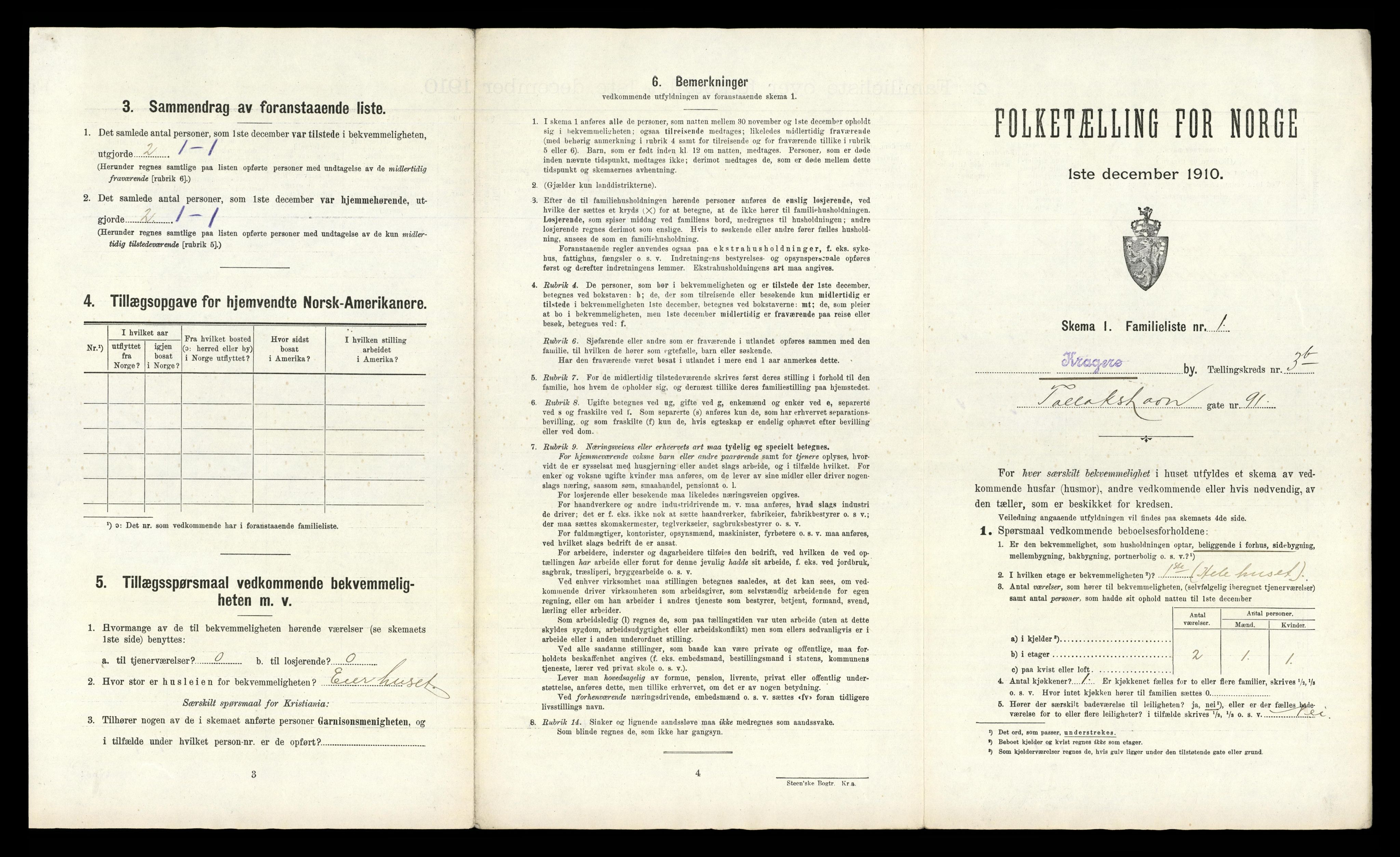 RA, 1910 census for Kragerø, 1910, p. 3492