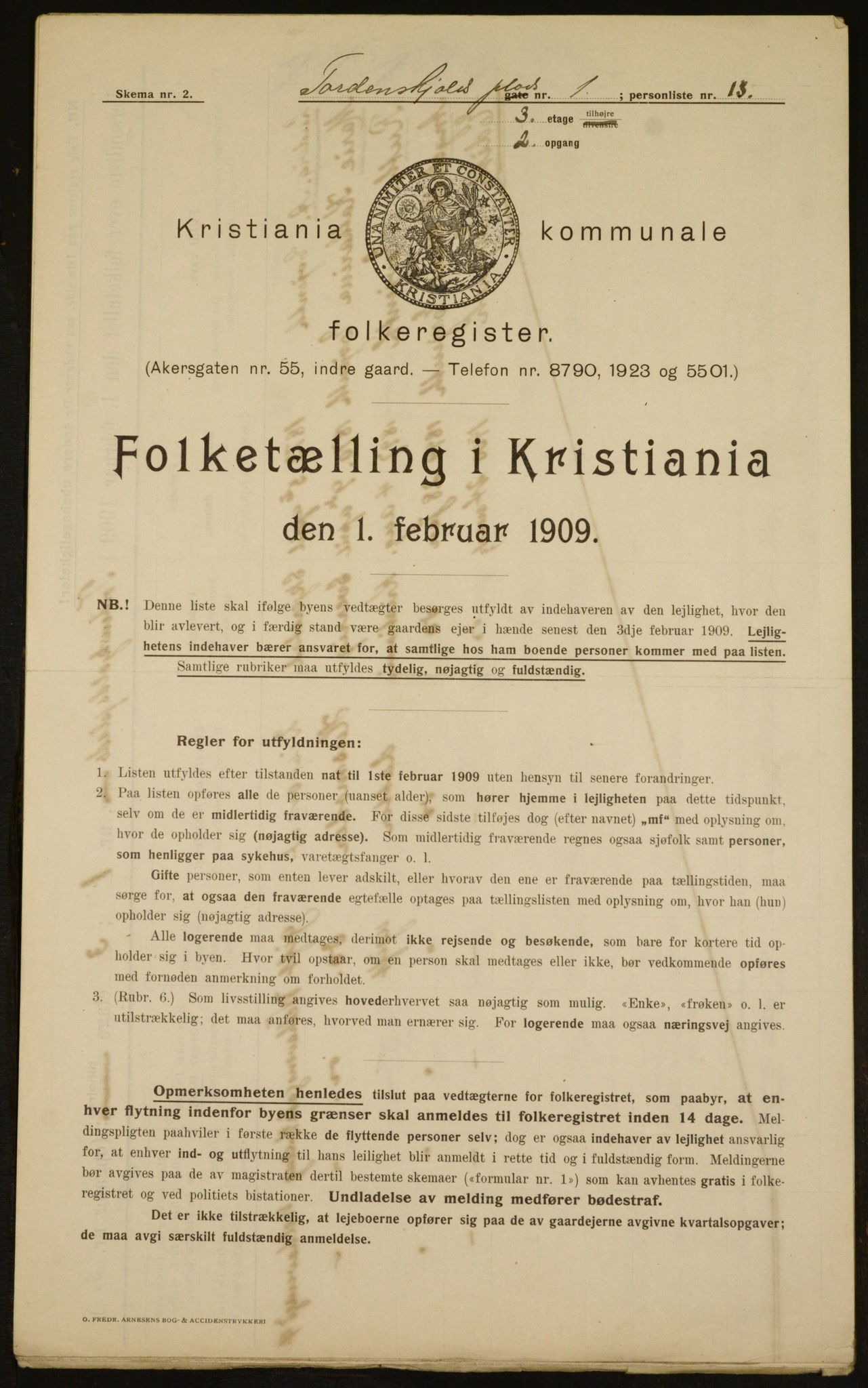 OBA, Municipal Census 1909 for Kristiania, 1909, p. 103234