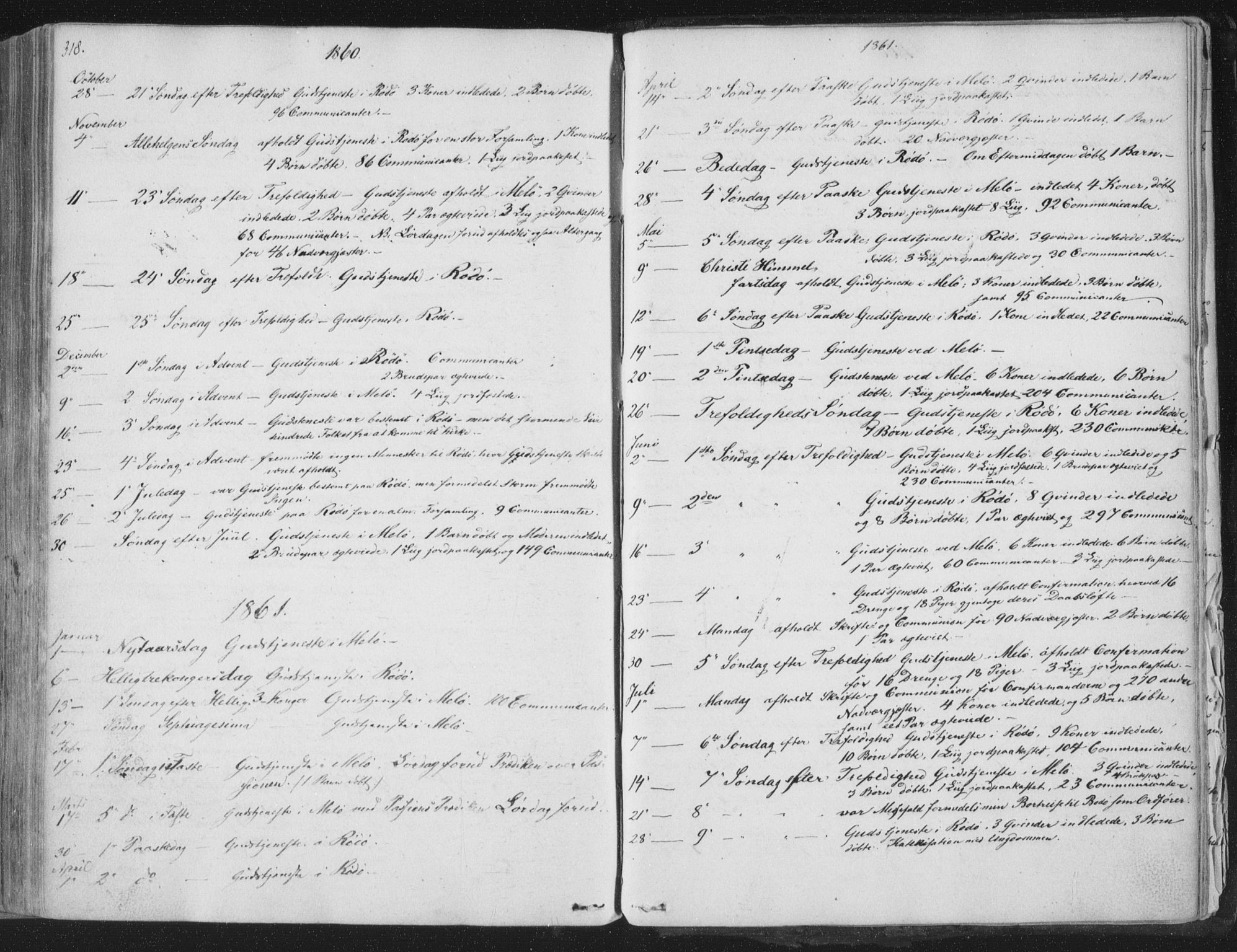 Ministerialprotokoller, klokkerbøker og fødselsregistre - Nordland, SAT/A-1459/841/L0604: Parish register (official) no. 841A09 /1, 1845-1862, p. 318