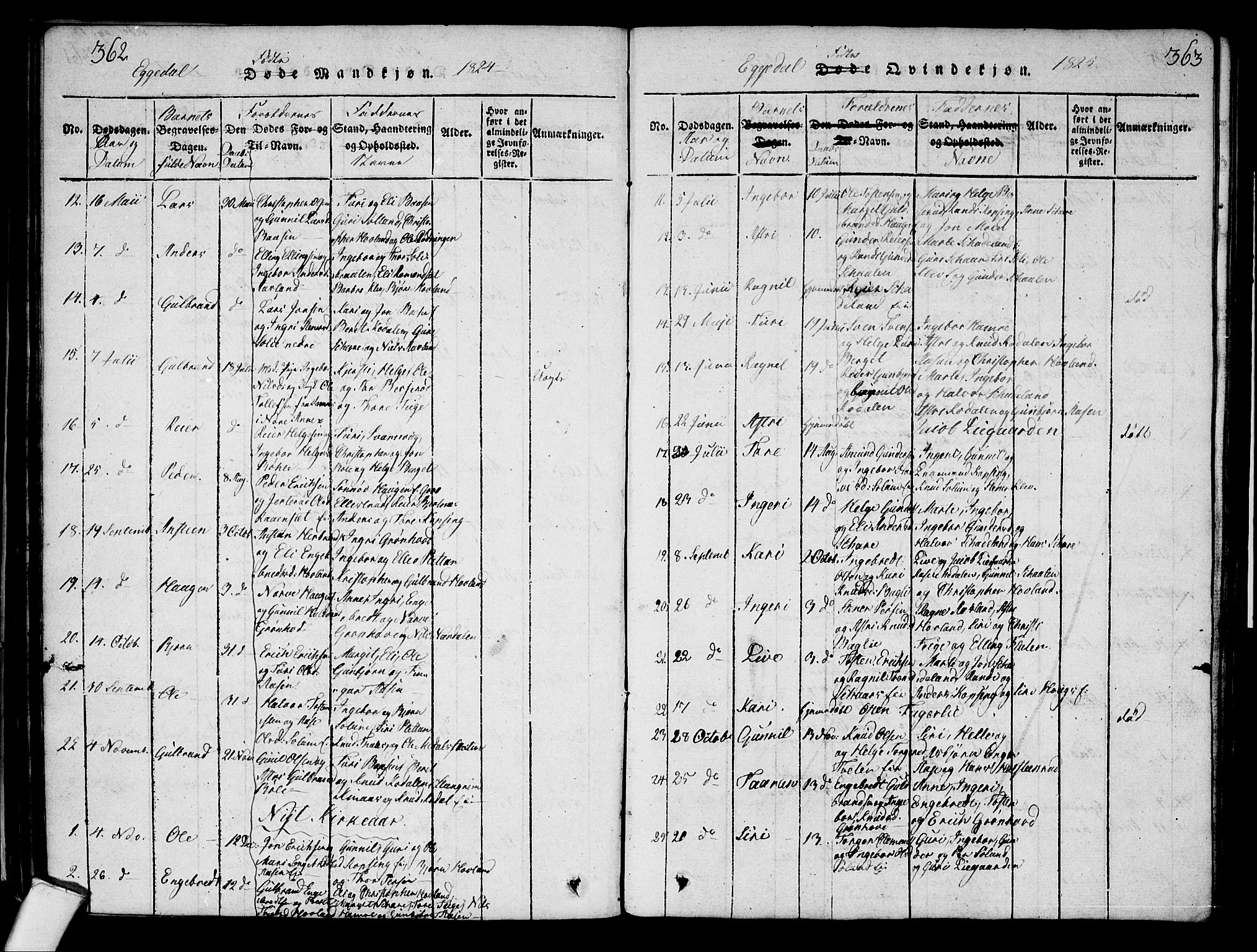 Sigdal kirkebøker, AV/SAKO-A-245/G/Ga/L0001: Parish register (copy) no. I 1 /2, 1816-1835, p. 362-363