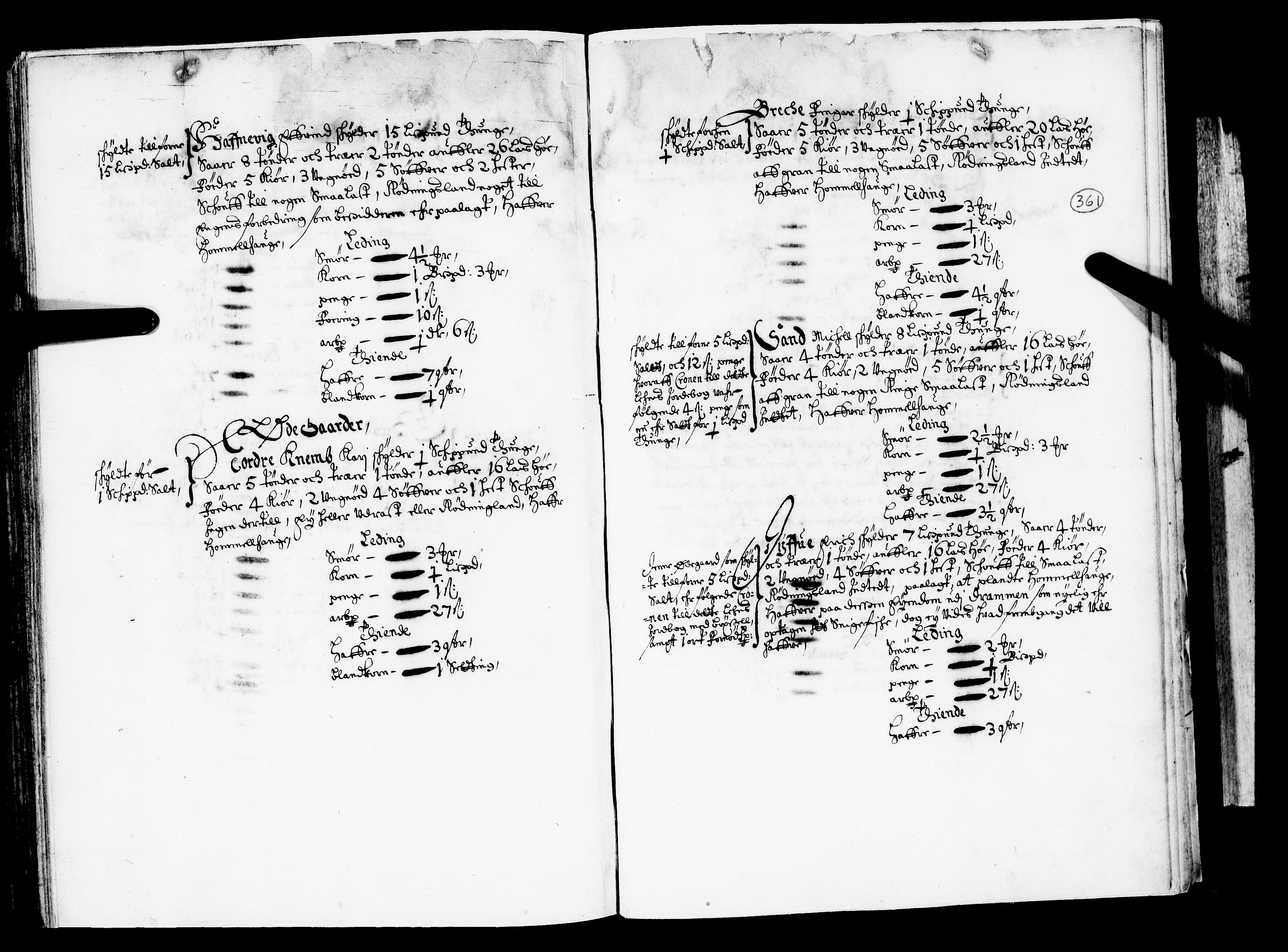 Rentekammeret inntil 1814, Realistisk ordnet avdeling, RA/EA-4070/N/Nb/Nba/L0020: Tønsberg len, 2. del, 1668, p. 360b-361a