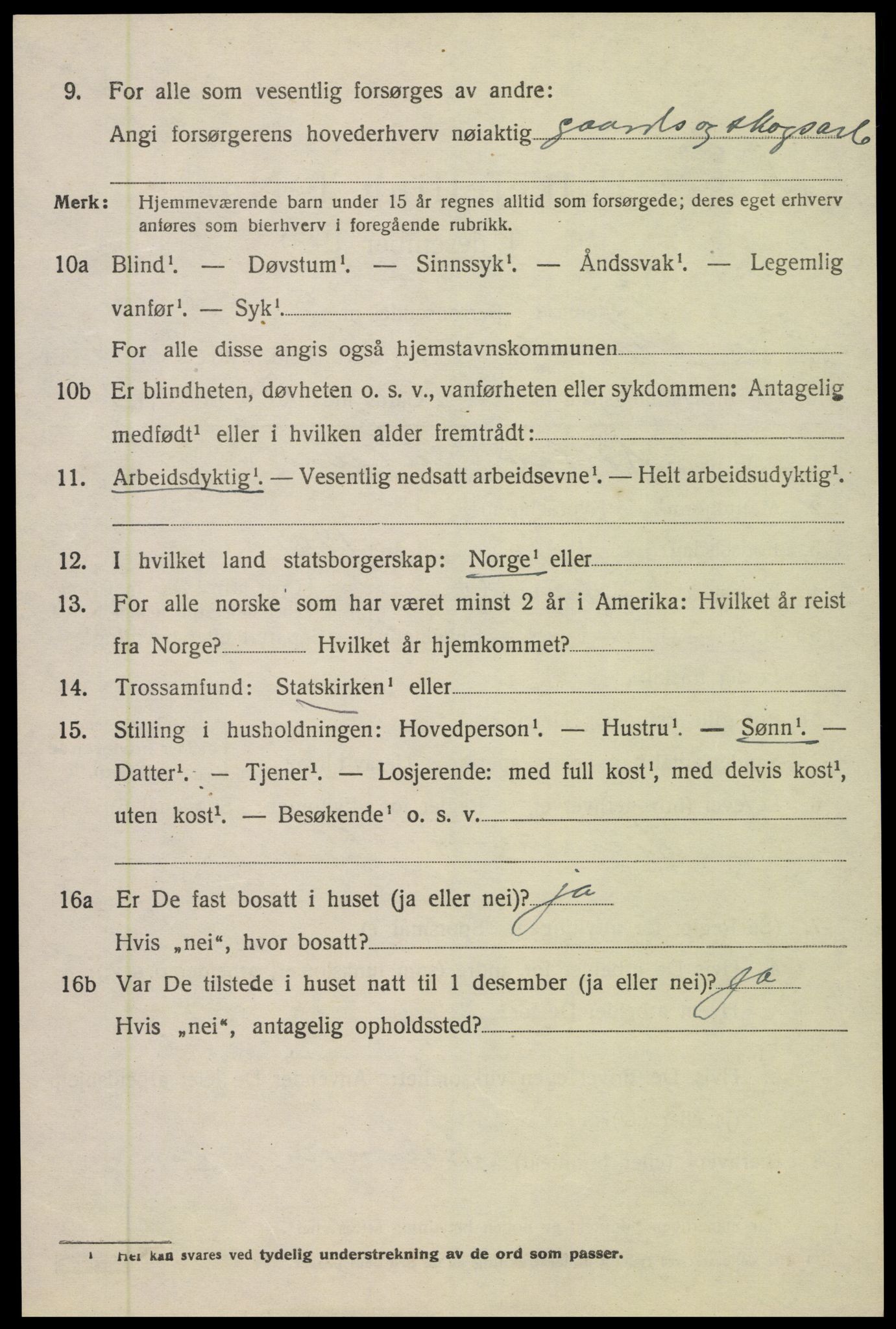 SAK, 1920 census for Åmli, 1920, p. 2156