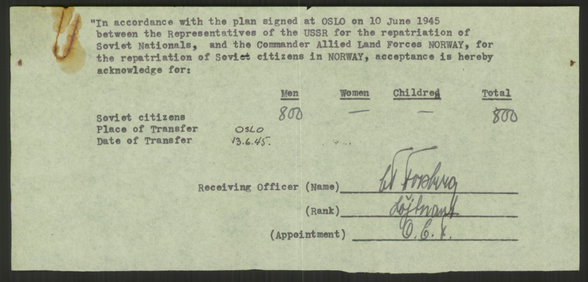 Flyktnings- og fangedirektoratet, Repatrieringskontoret, RA/S-1681/D/Db/L0022: Displaced Persons (DPs) og sivile tyskere, 1945-1948, p. 412