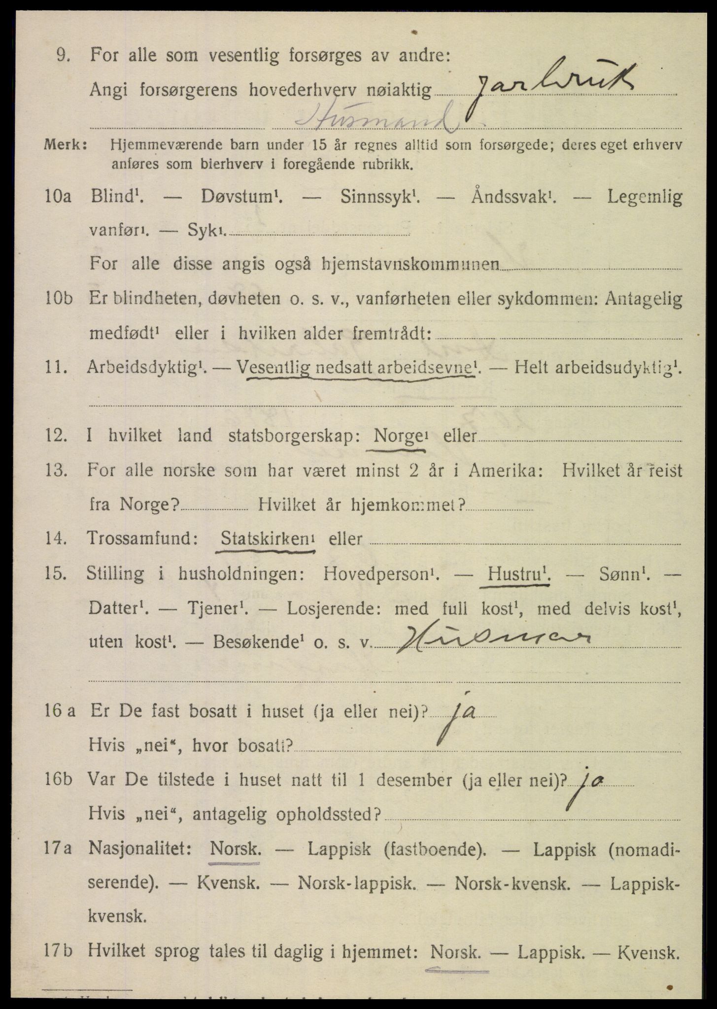 SAT, 1920 census for Hemnes, 1920, p. 4411