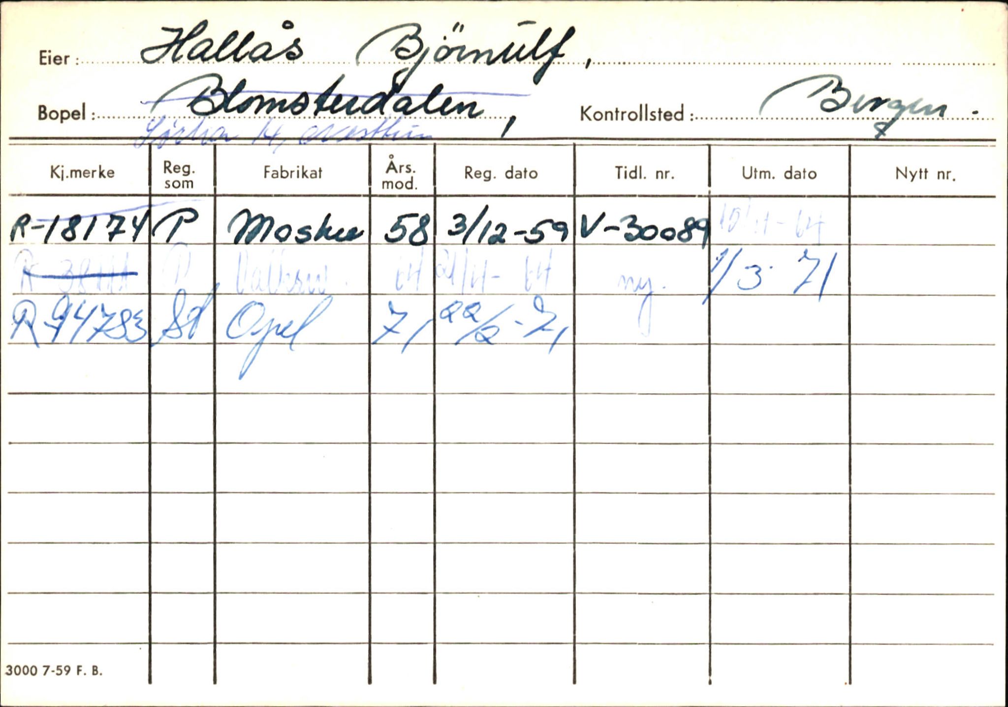 Statens vegvesen, Hordaland vegkontor, SAB/A-5201/2/Ha/L0018: R-eierkort H, 1920-1971, p. 268